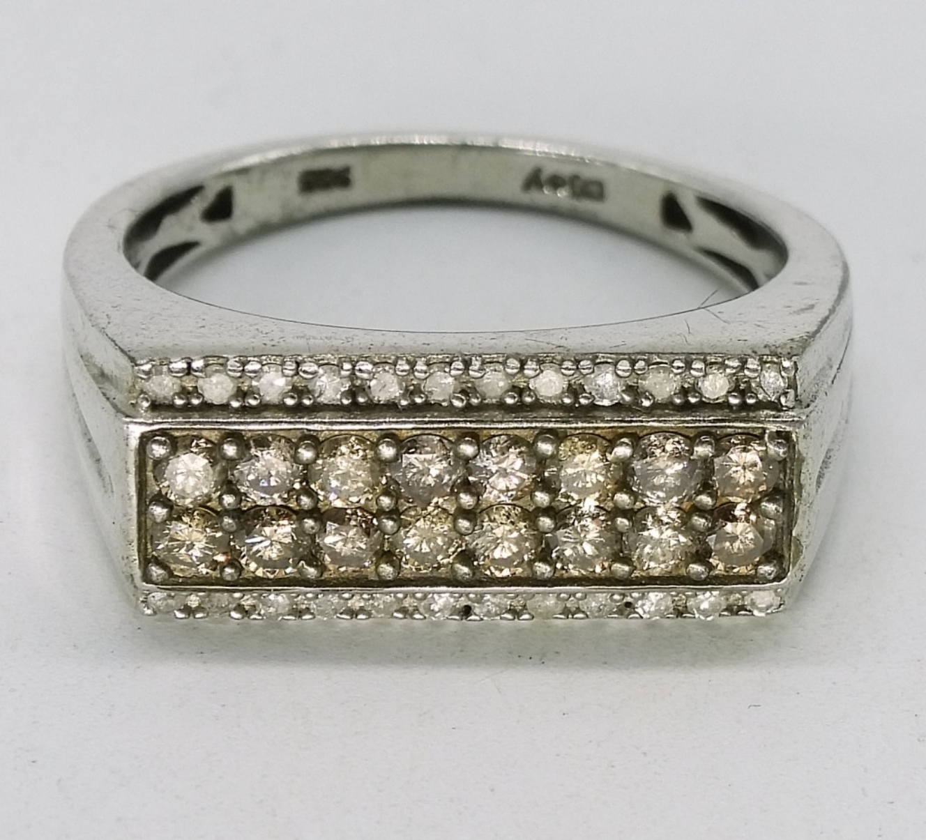 Champagne & White Diamond Ring - Sterling