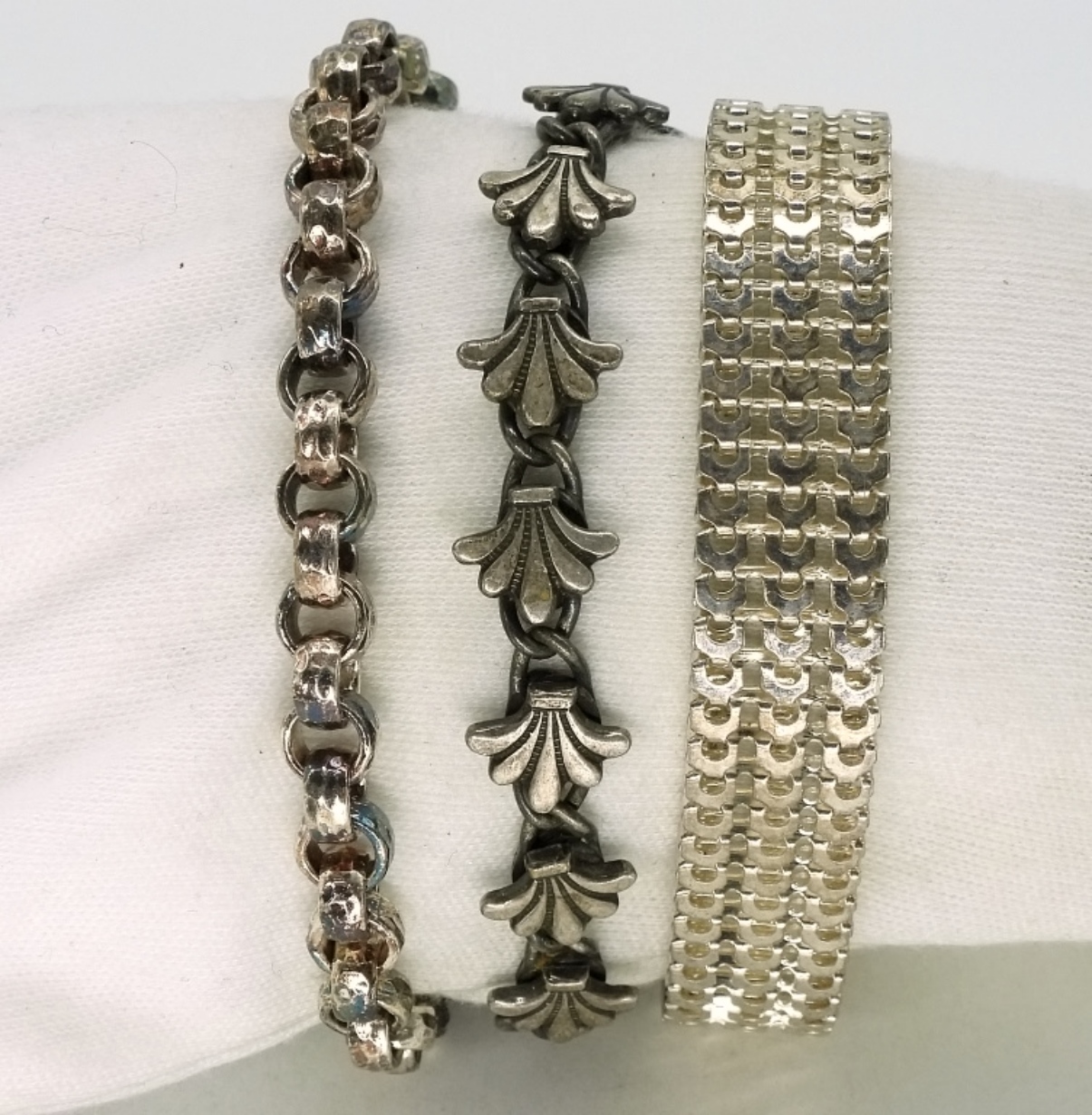 3 Sterling Fashion Bracelets