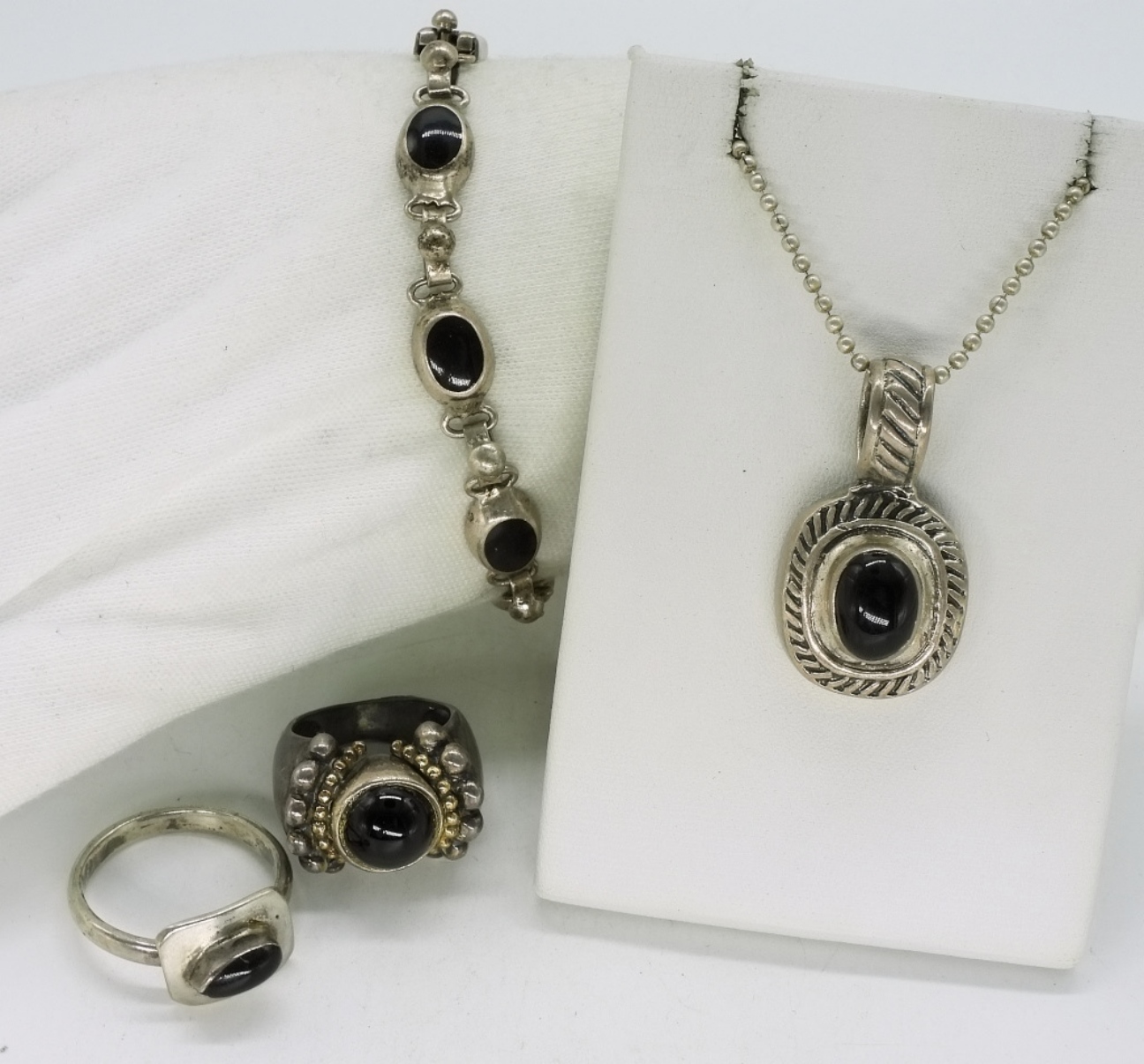Sterling Silver Black Onyx Jewelry Set
