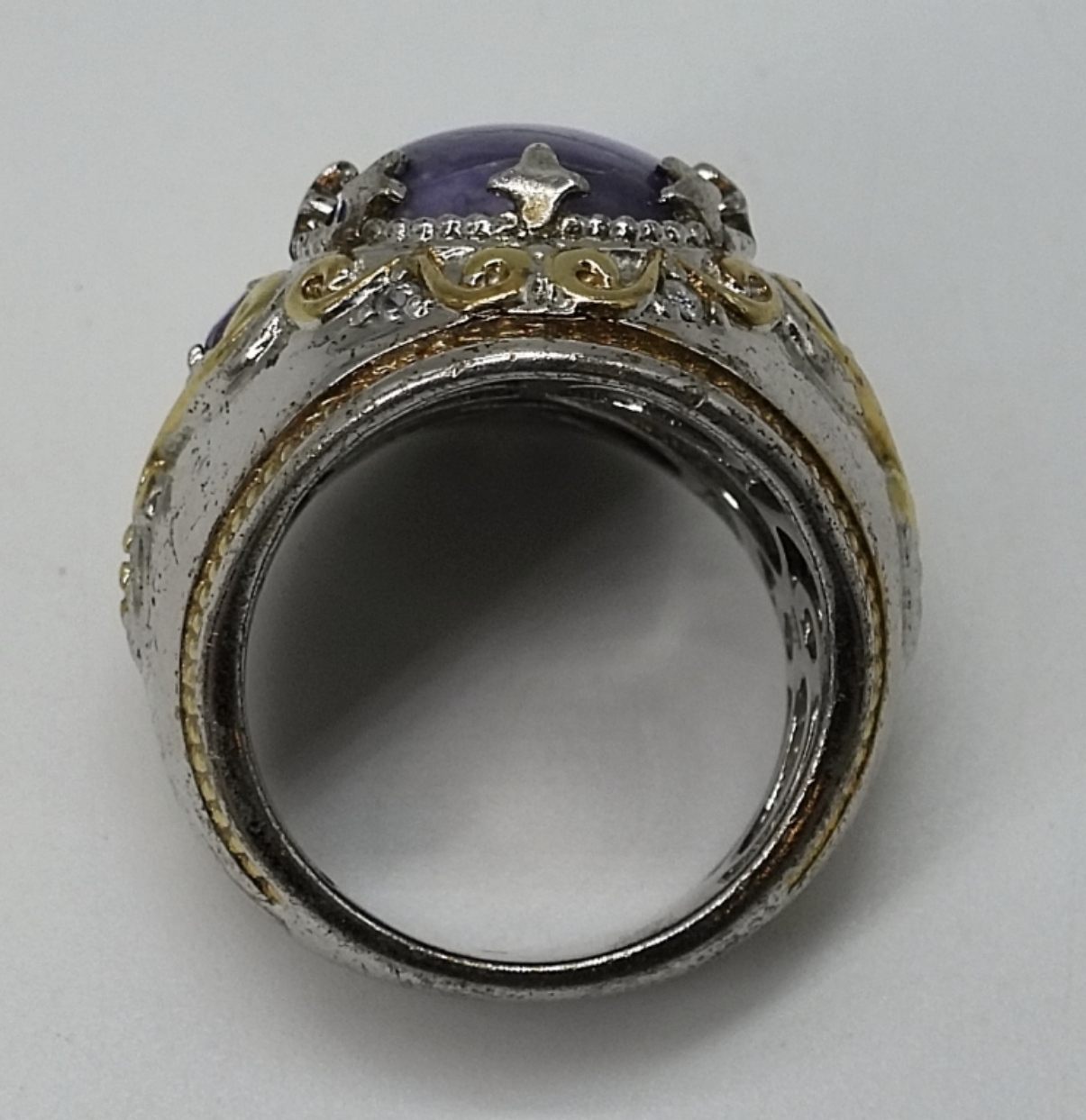Michael Valitutti Sterling Charoite Ring Sz 7