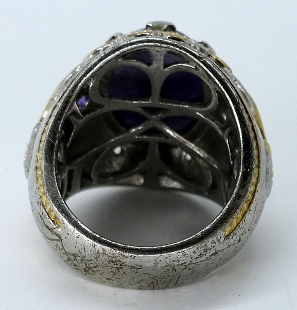 Michael Valitutti Sterling Charoite Ring Sz 7