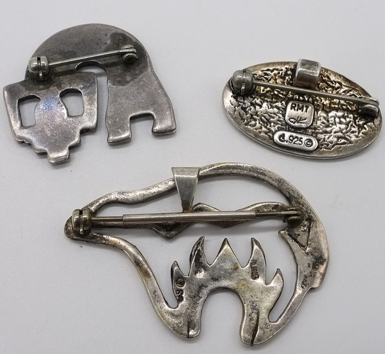3 Sterling Southwest Pins, Carolyn Pollack