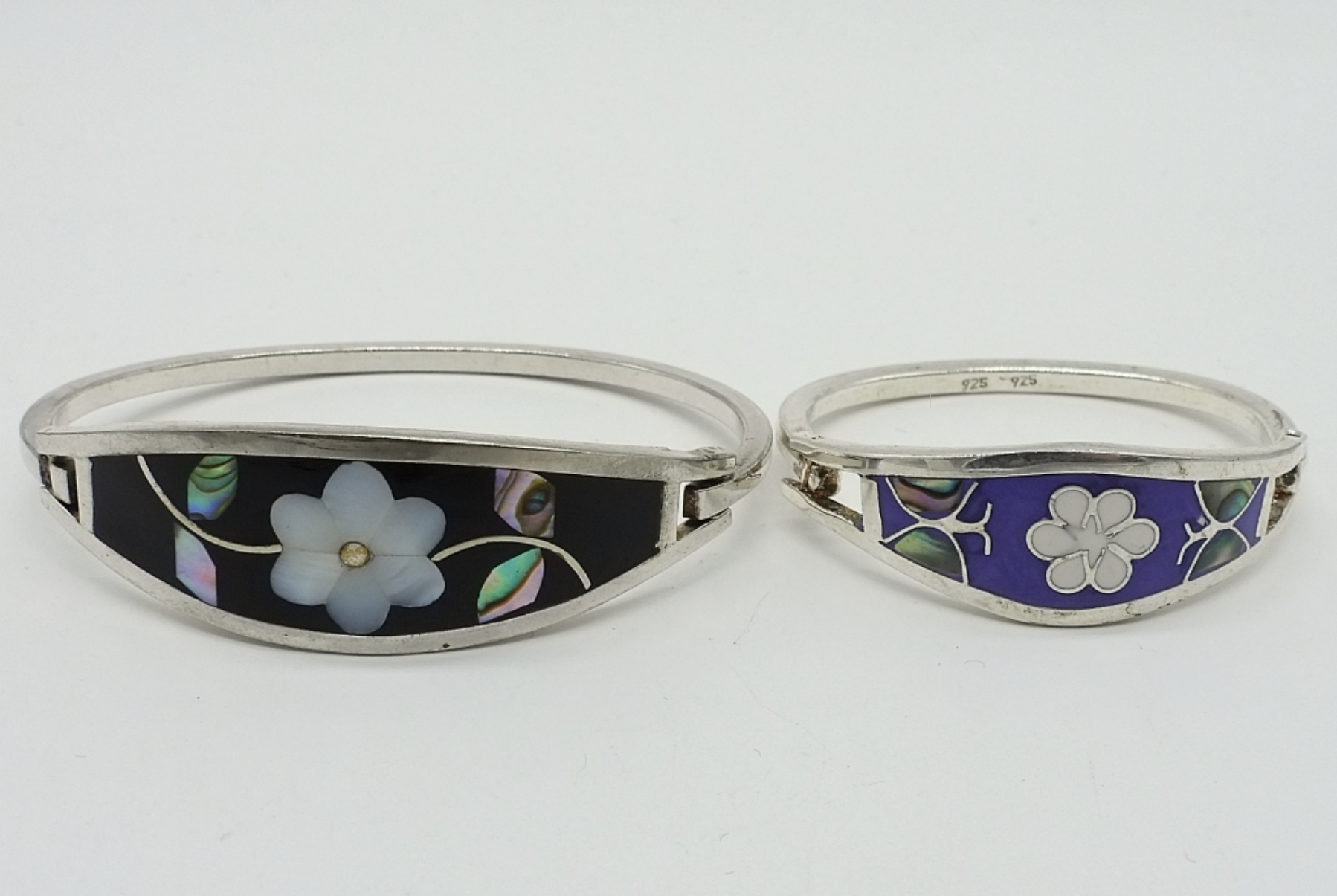 Mexico Inlay Bangle Sterling Set