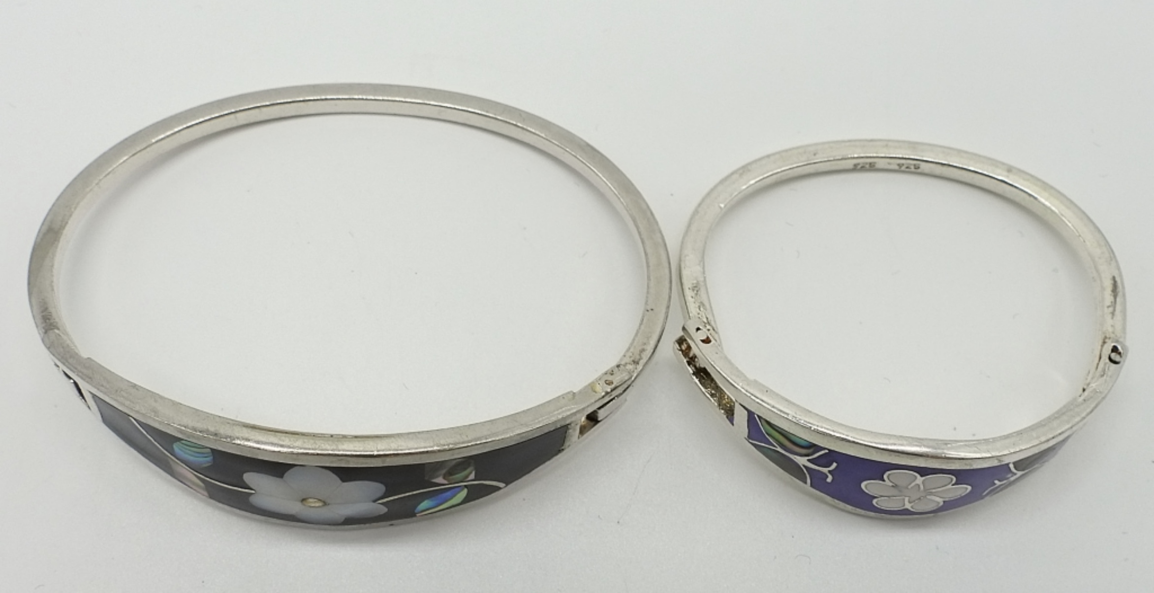 Mexico Inlay Bangle Sterling Set