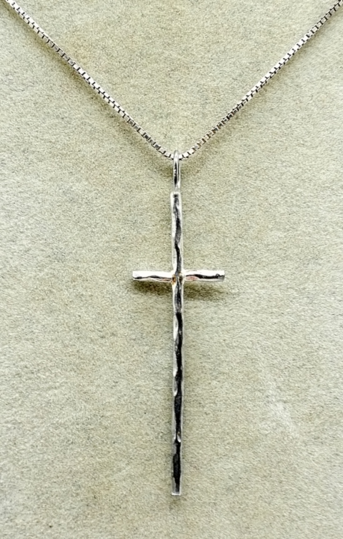Three Sterling Cross Pendants, Two Chains