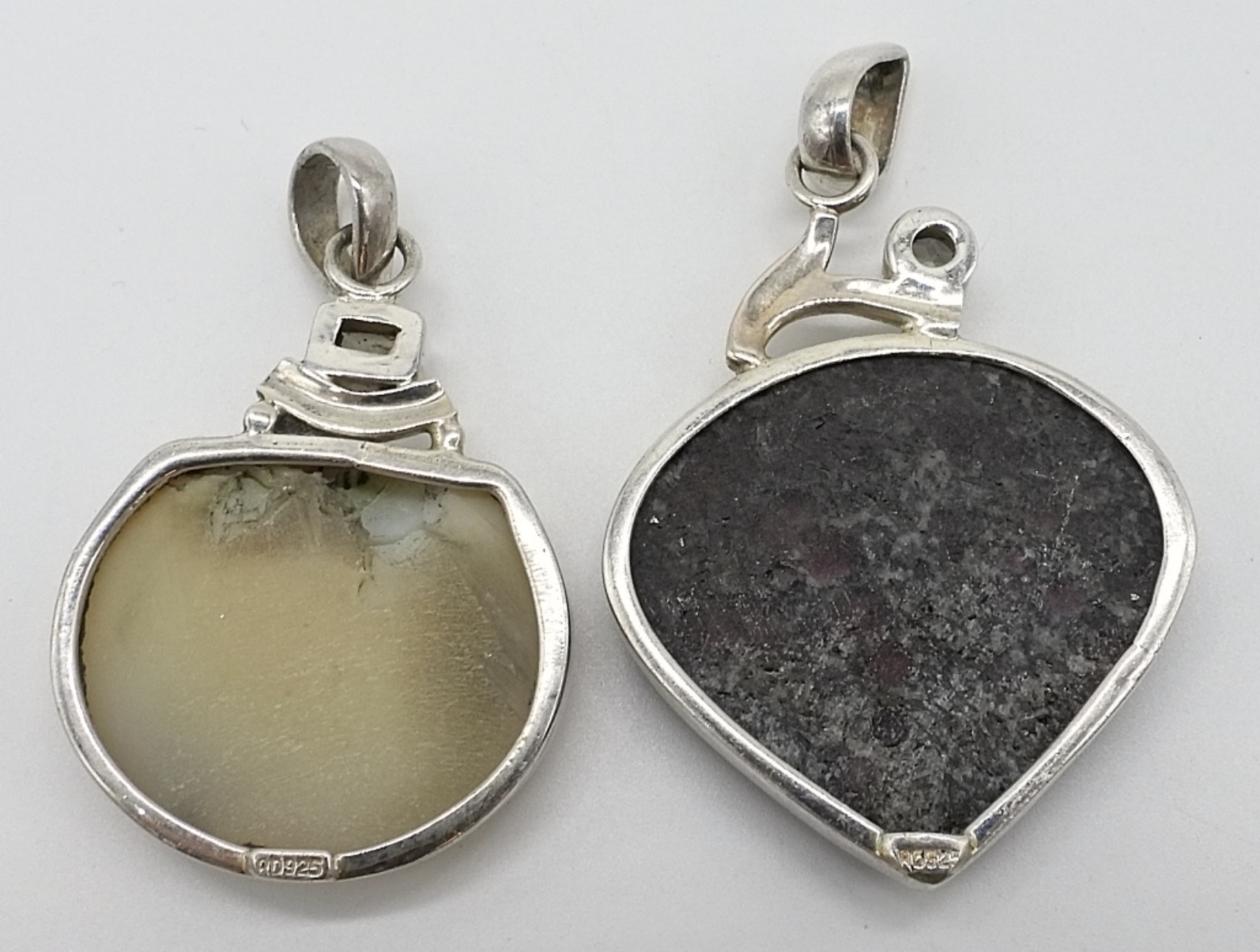 Sterling Silver Gemstone Pendant Pair
