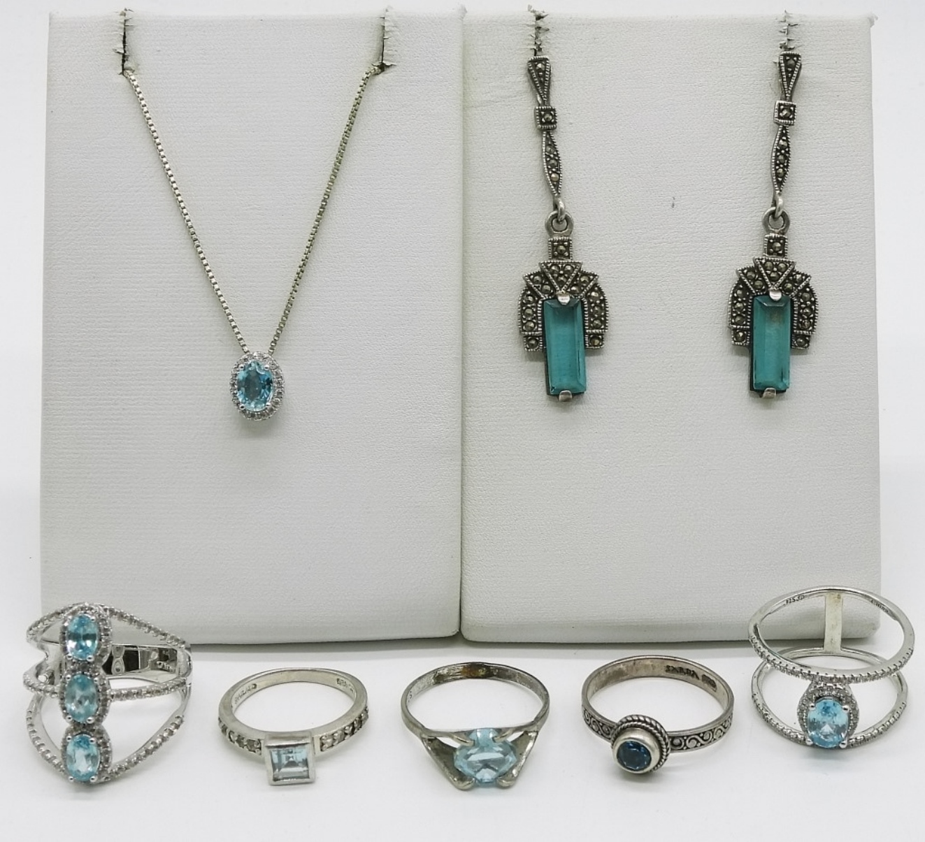 Sterling Silver Blue Topaz Lot
