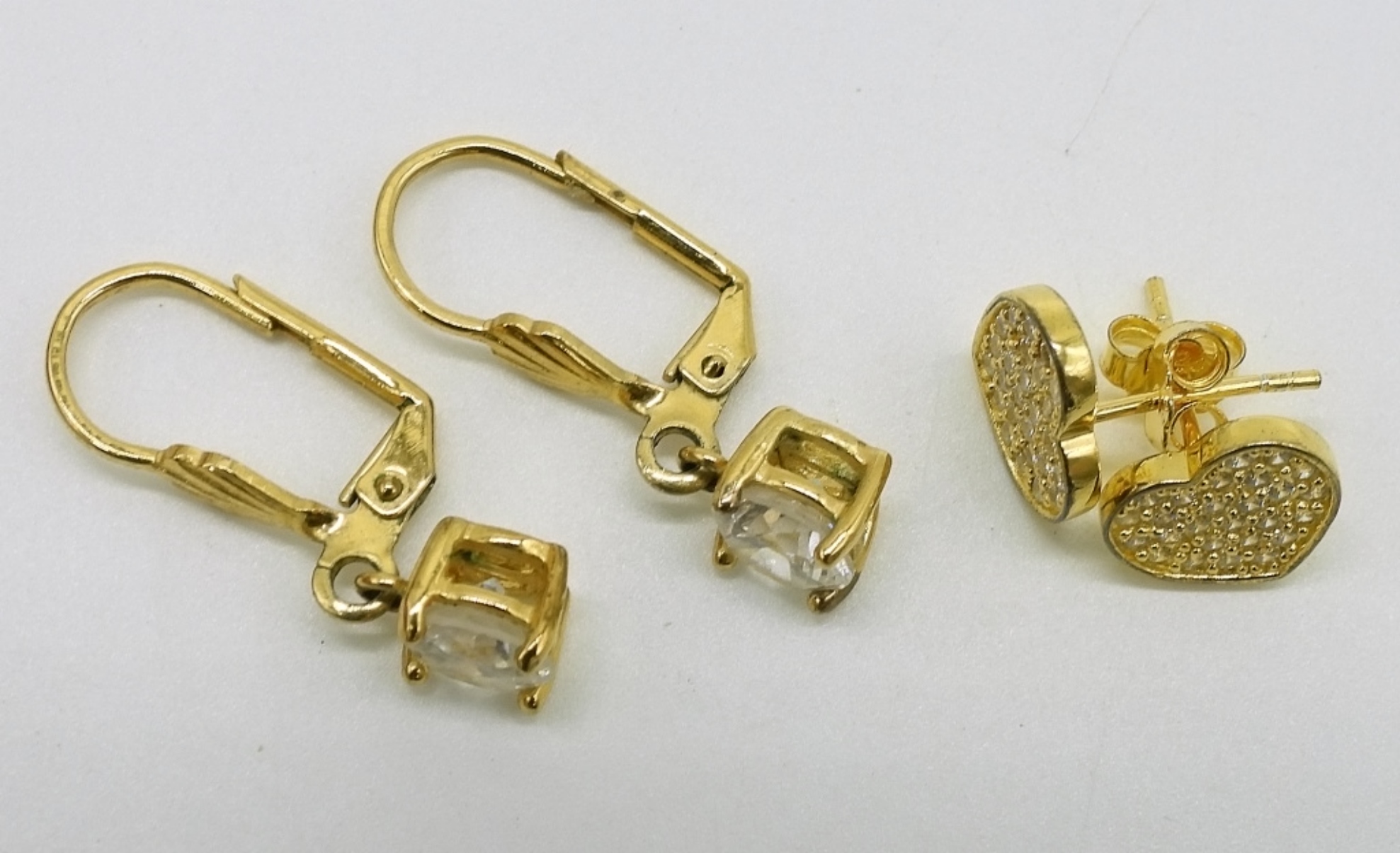 Gold Tone Sterling Necklace & Earrings