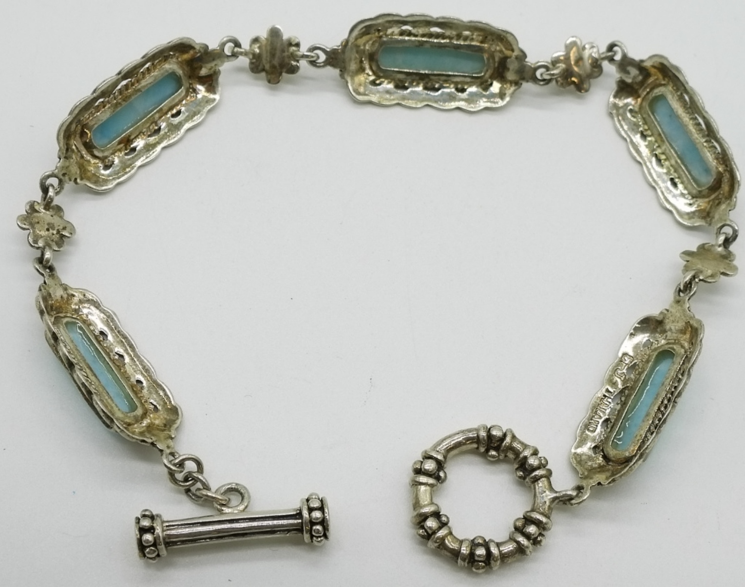 Larimar Sterling Bracelet, Ring & Earrings