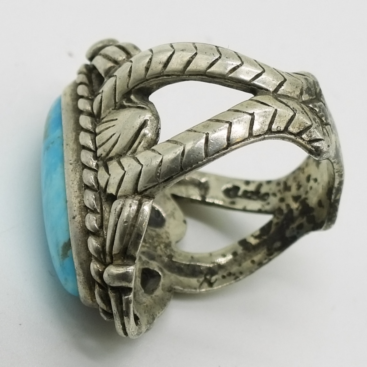 Four Turquoise Sterling Rings