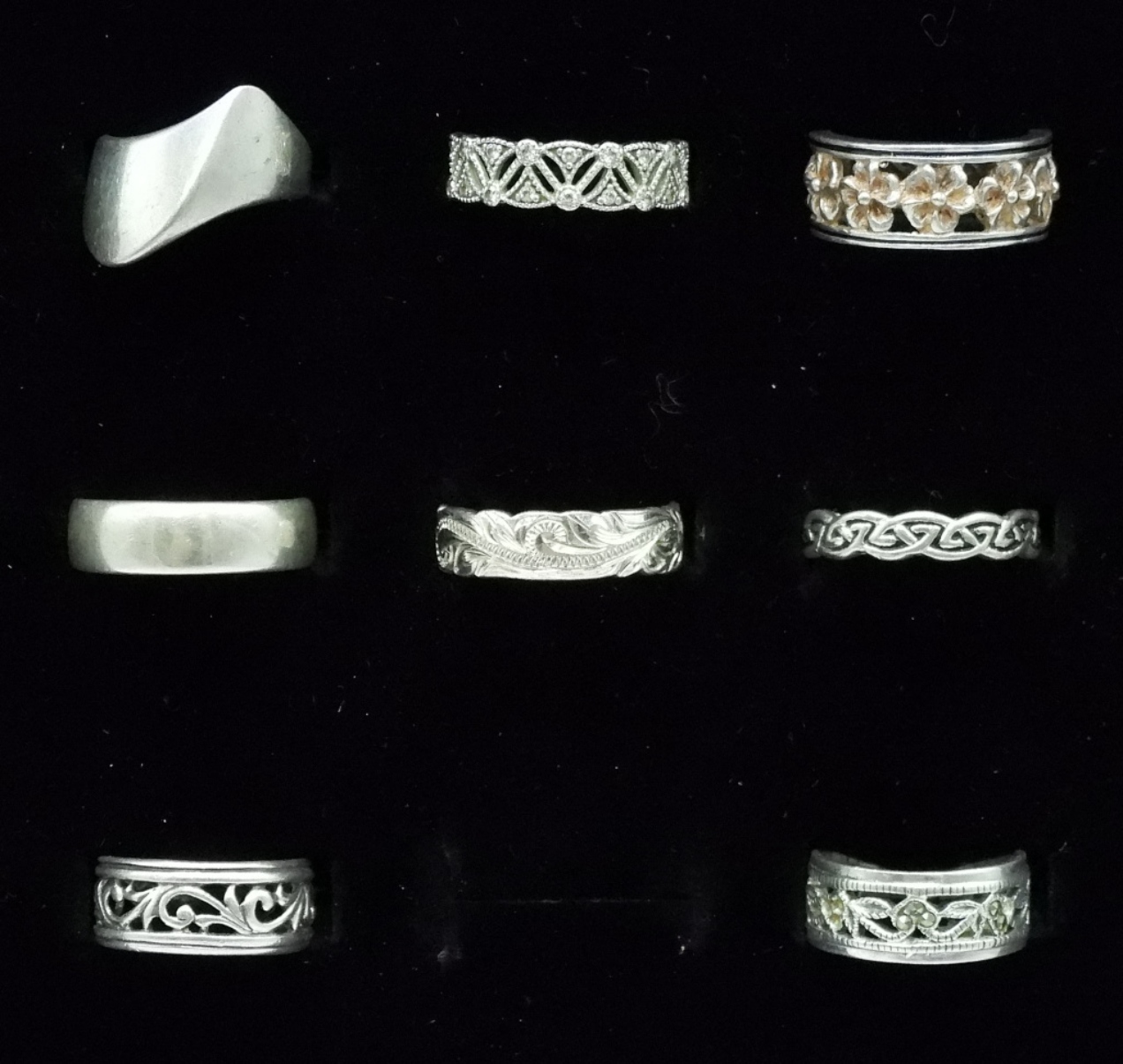 8 Sterling Silver Rings