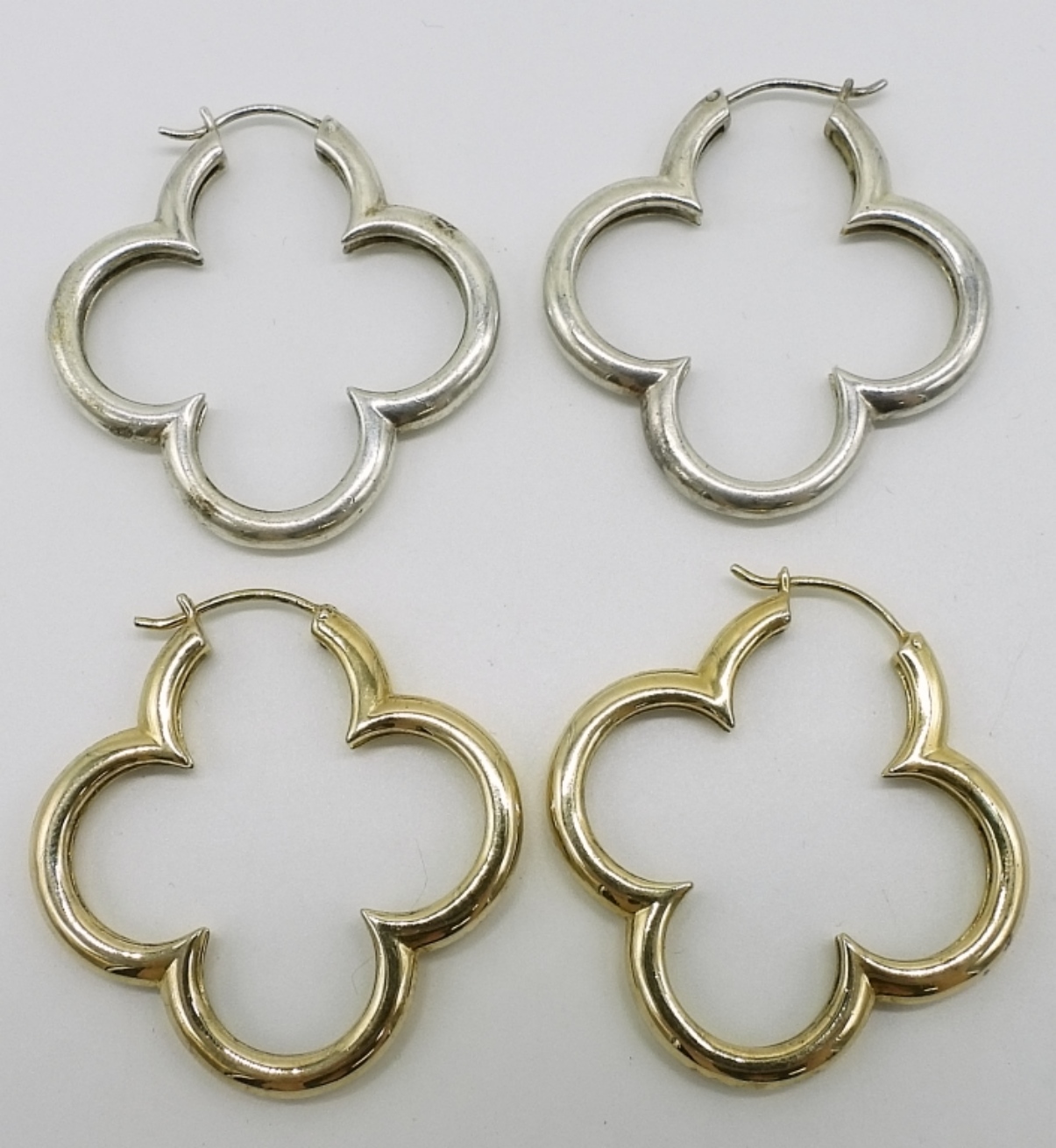 Sterling Heidi Klum Clover Hoop Earrings