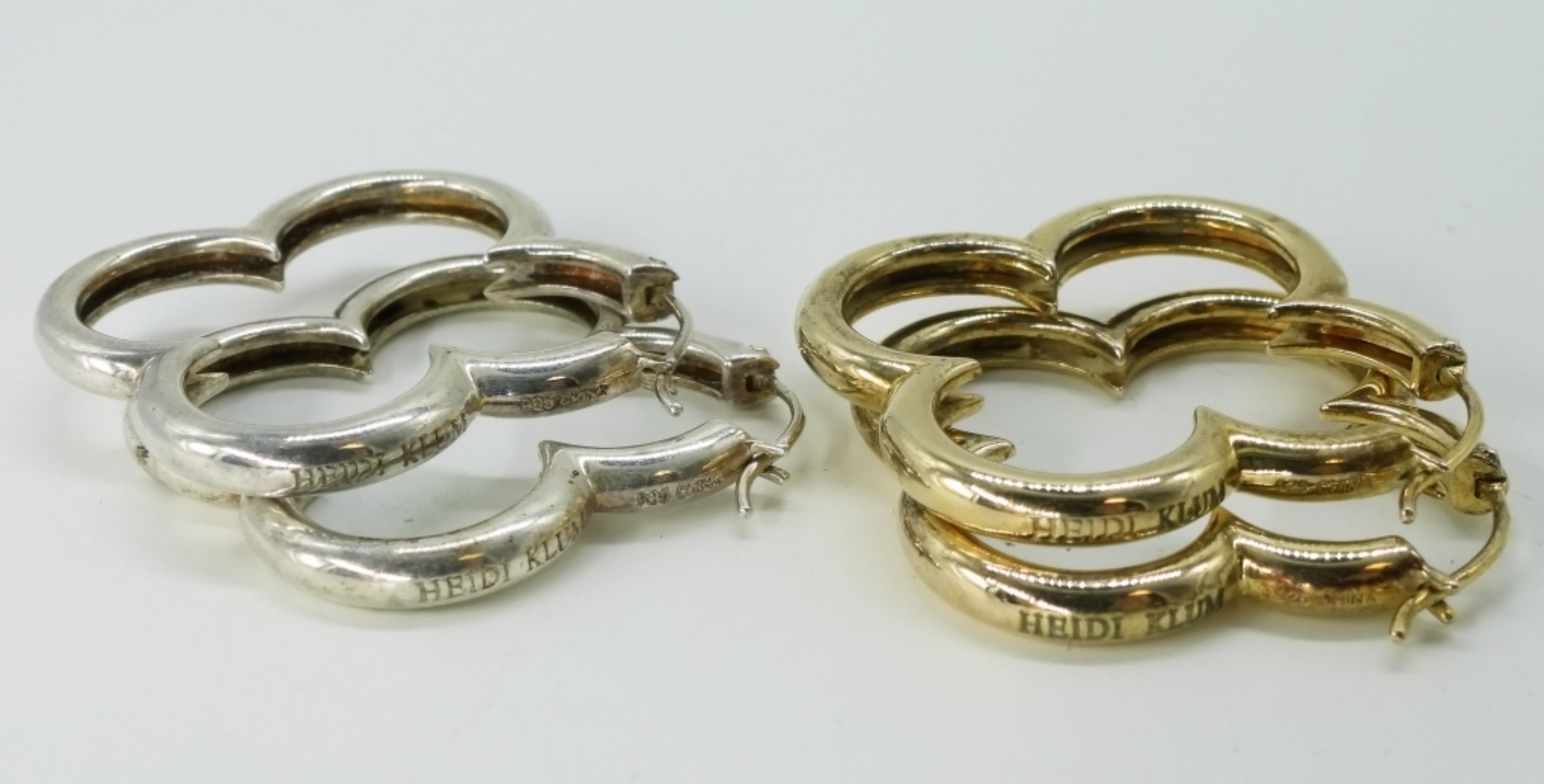 Sterling Heidi Klum Clover Hoop Earrings