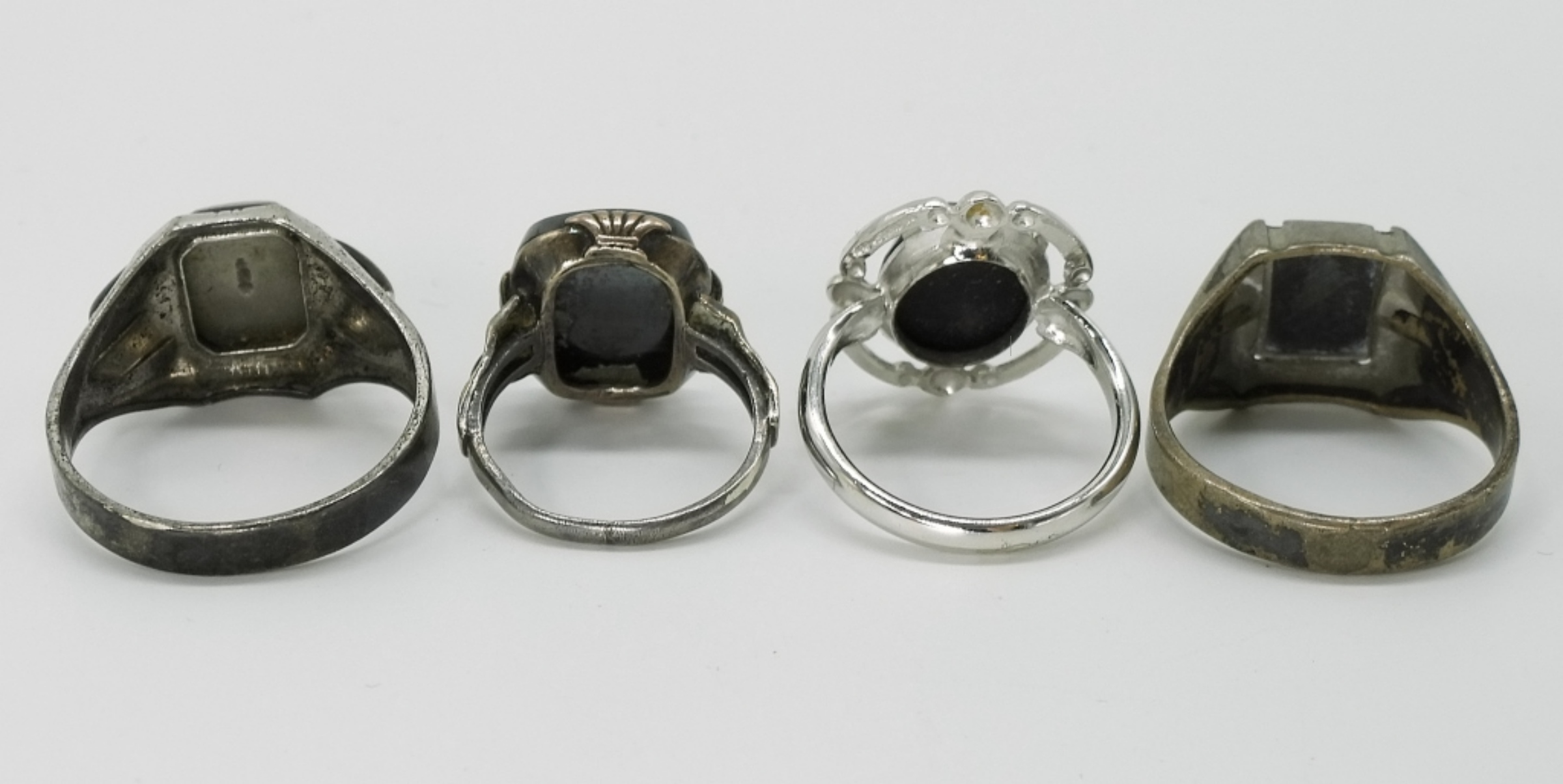 Sterling Hematite & Spinel Ring Lot