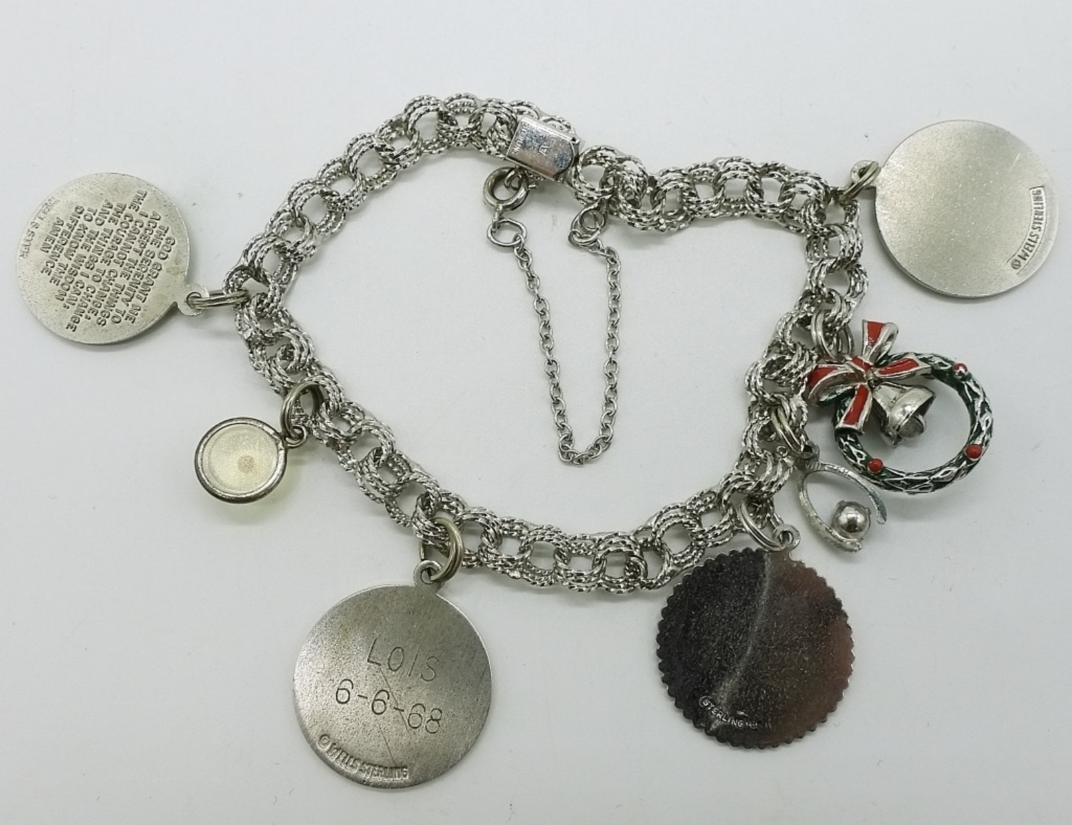 Sterling Charm Bracelet, 7 Charms