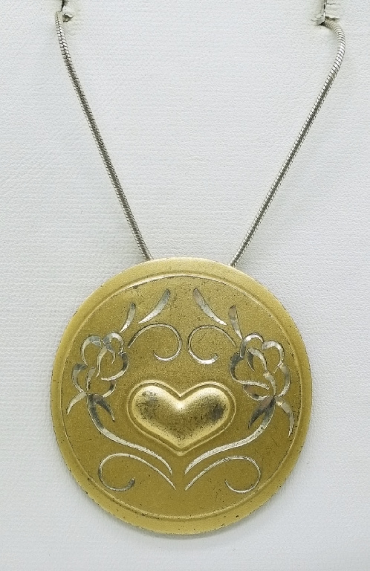 Gorham Sterling Vermeil Heart Pendant Necklace