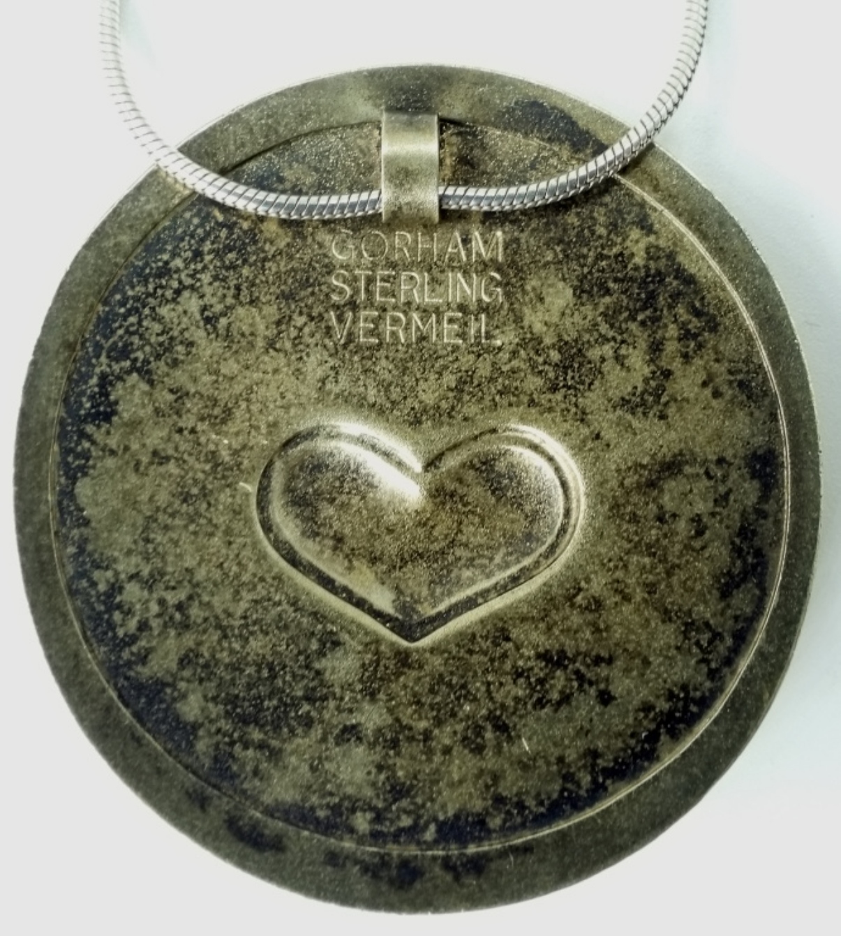 Gorham Sterling Vermeil Heart Pendant Necklace
