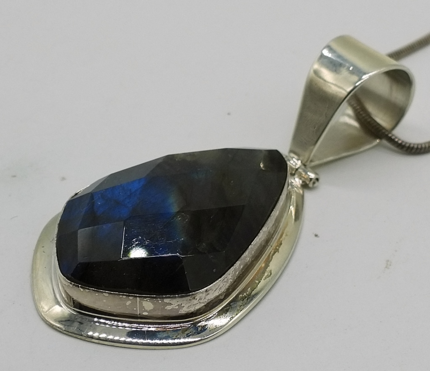 Faceted Labradorite Pendant - 925