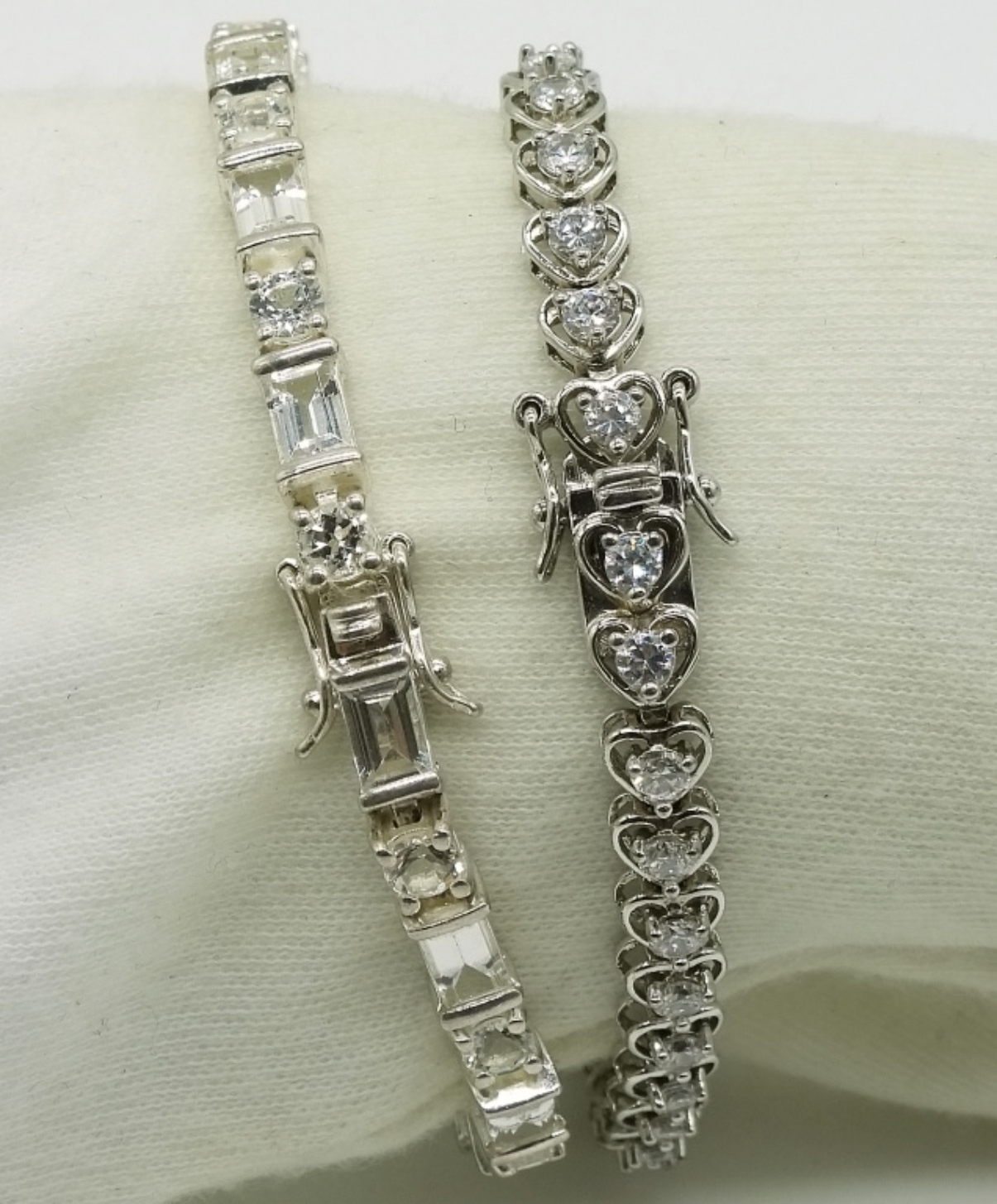 2 Sterling Tennis Bracelets