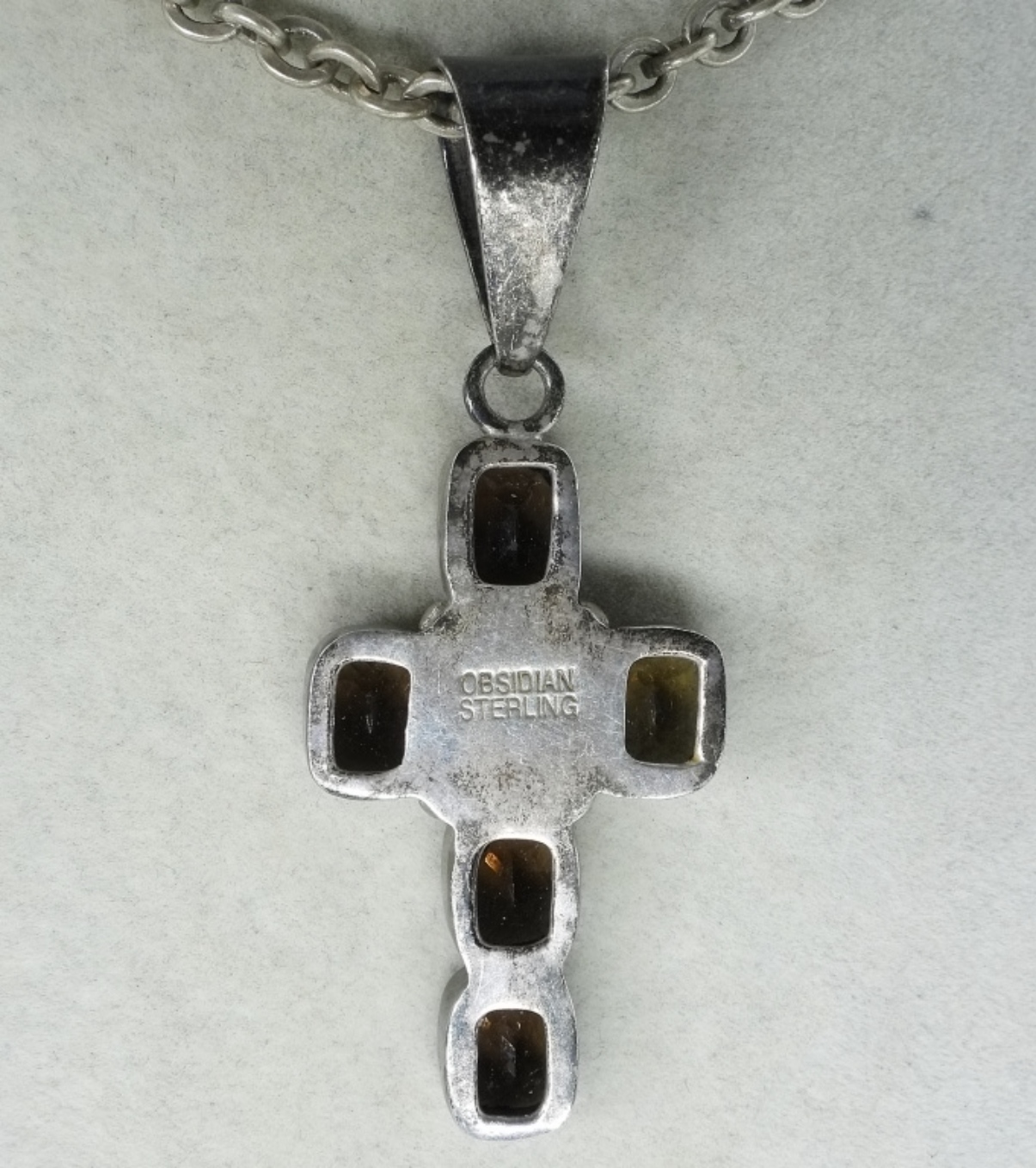 Smokey Quartz Sterling Cross Necklace