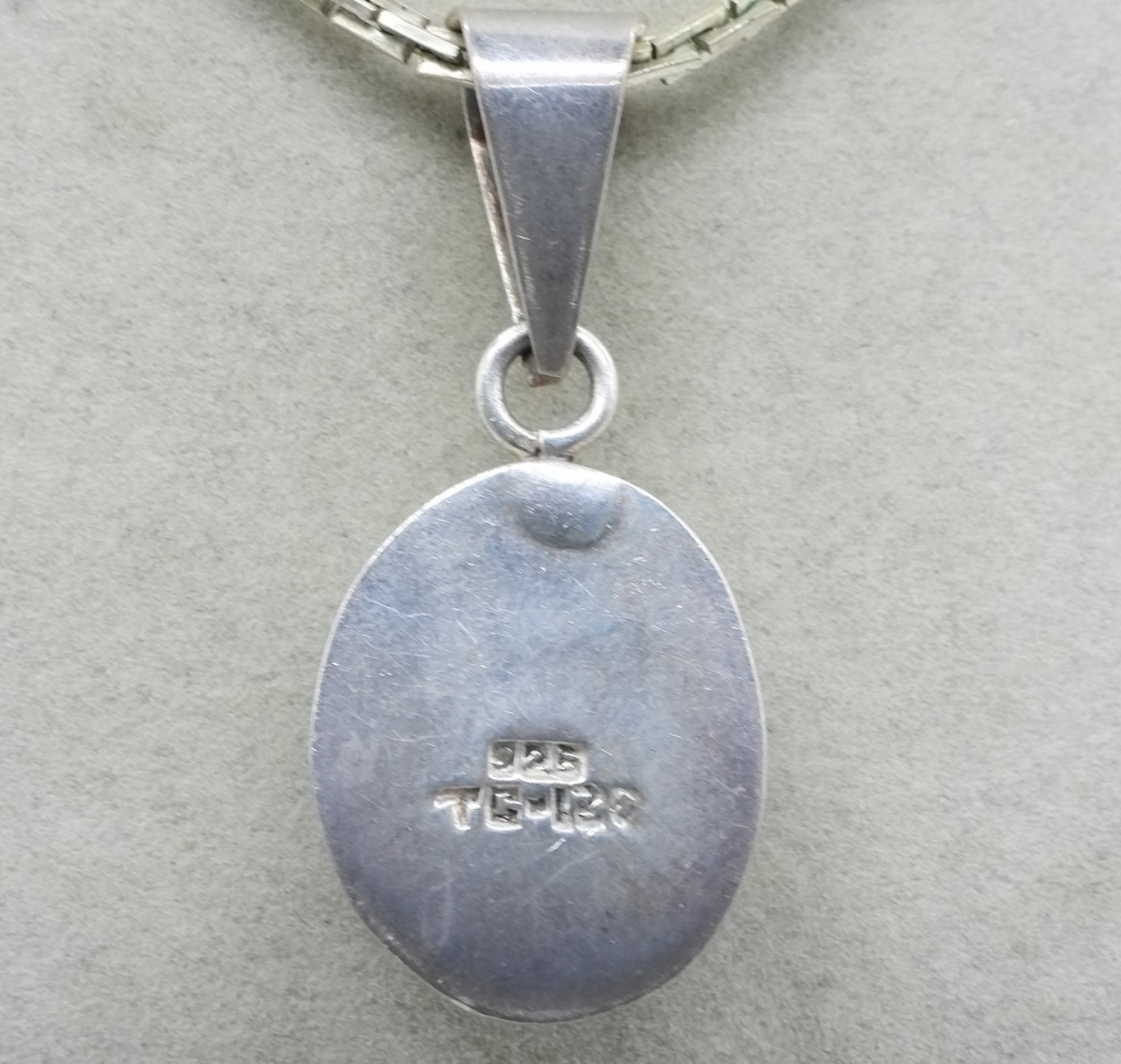 Taxco Sterling Glass Pendant & Chain