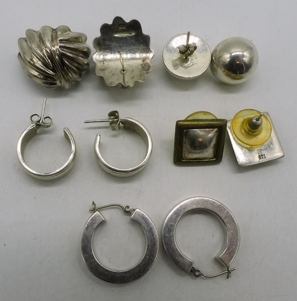5 Pair Sterling Pierced Earrings