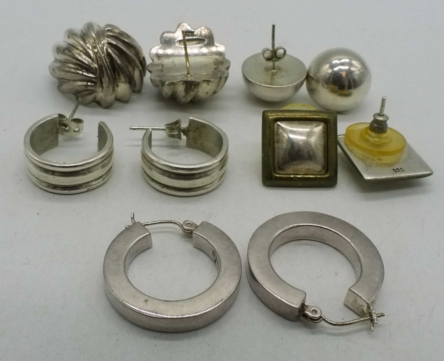 5 Pair Sterling Pierced Earrings