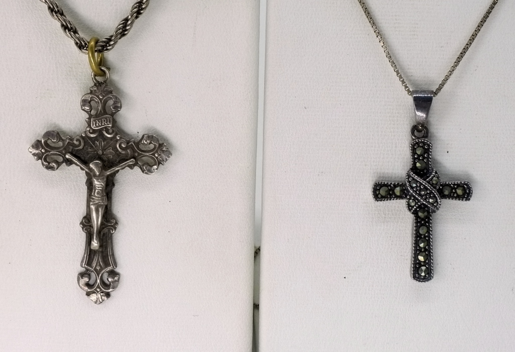 5 Sterling Religious Pendants & Chains