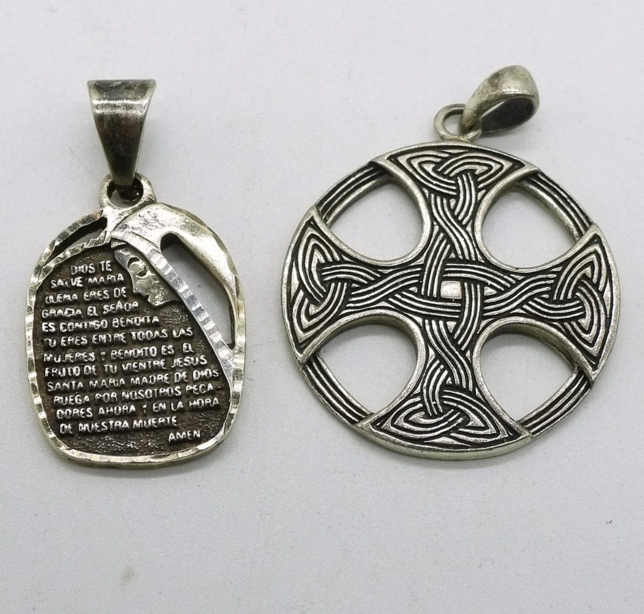 Four Sterling Pendants & Two Chains