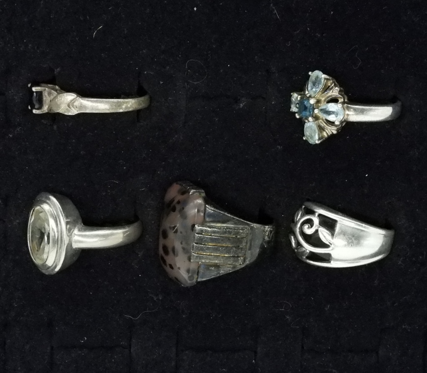 5 Sterling Fashion Gemstone Rings