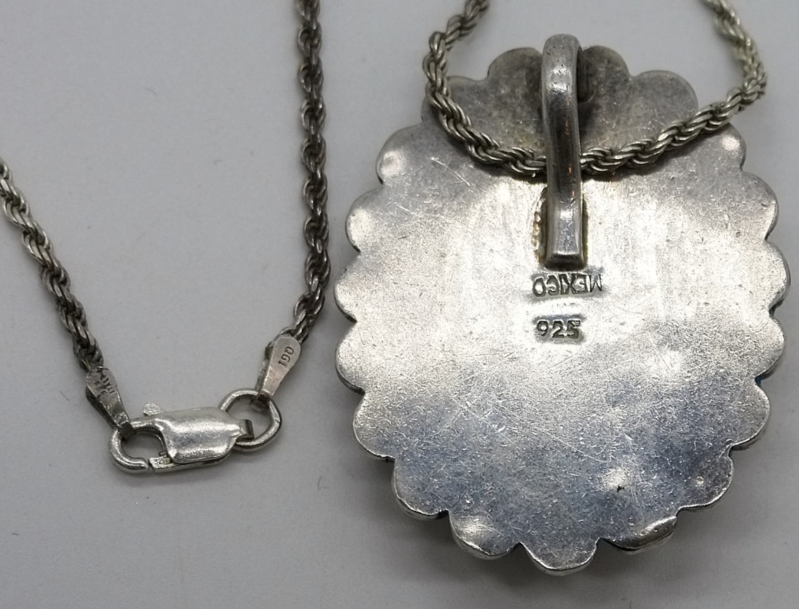 Sterling Cats Eye Pendant Necklace