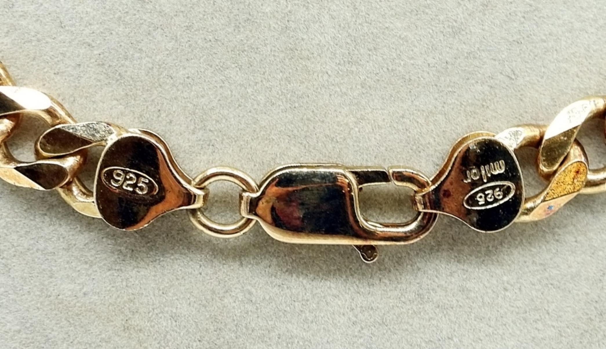 Gold Tone Sterling Curb Chain