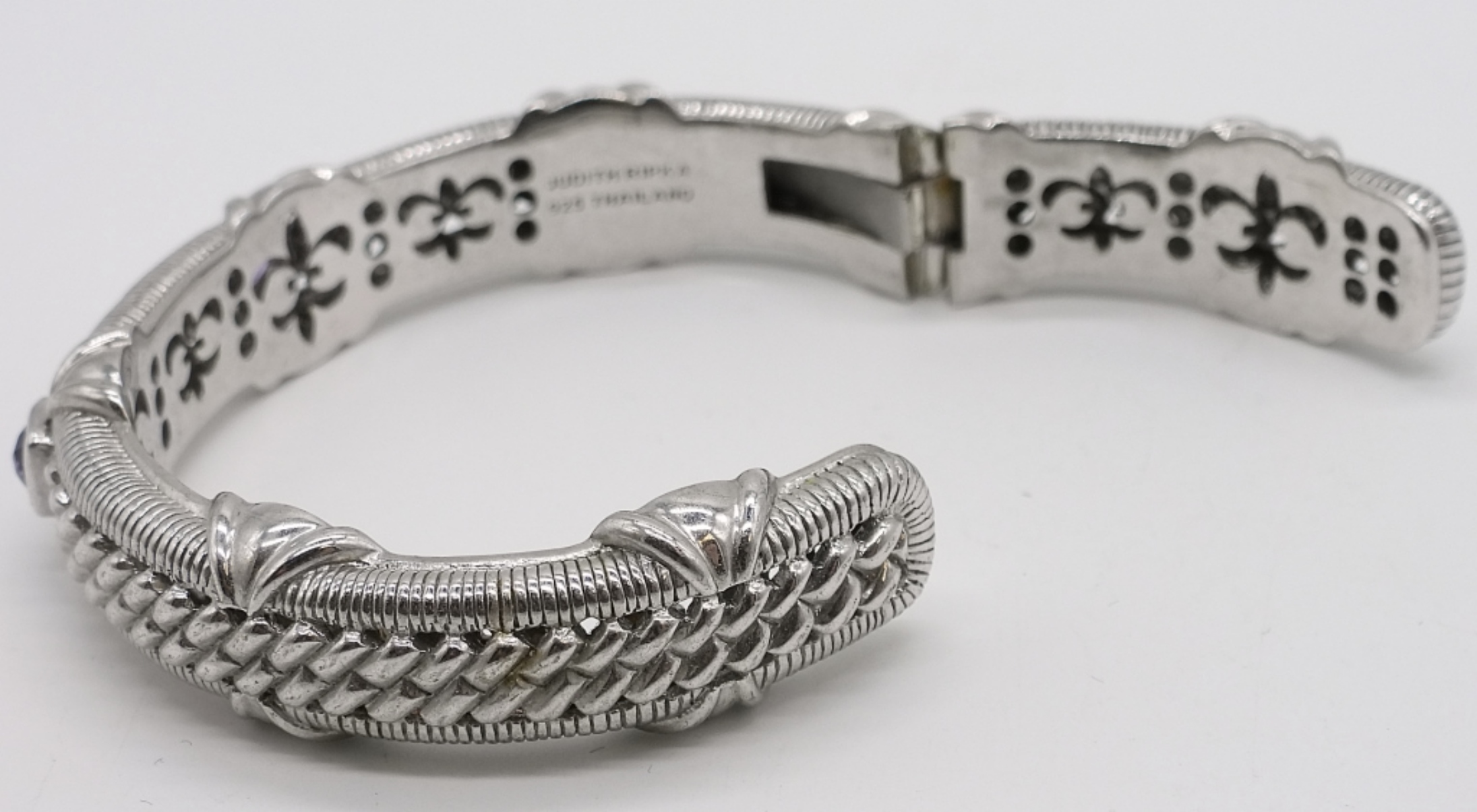 Judith Ripka Sterling Cuff, Purple Stones