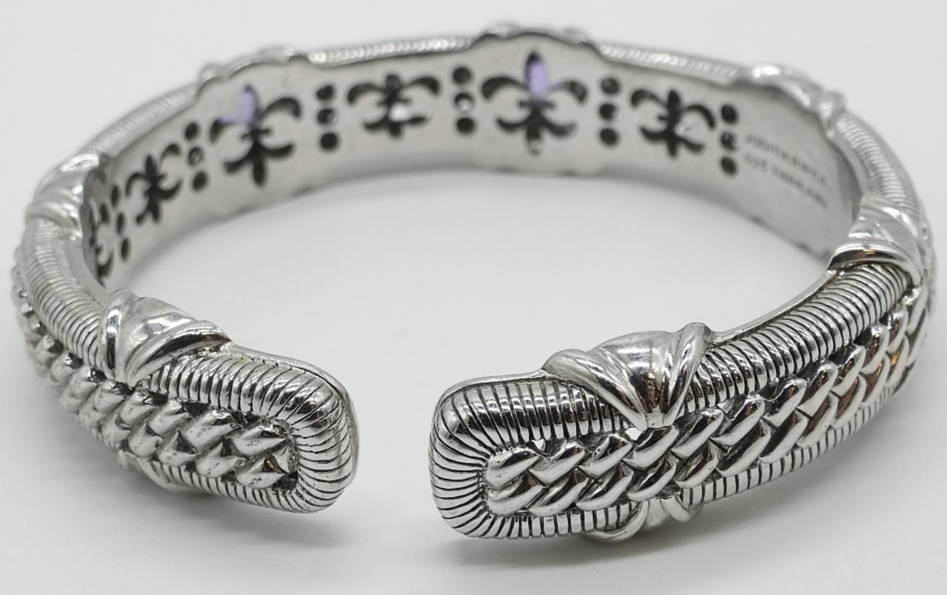 Judith Ripka Sterling Cuff, Purple Stones