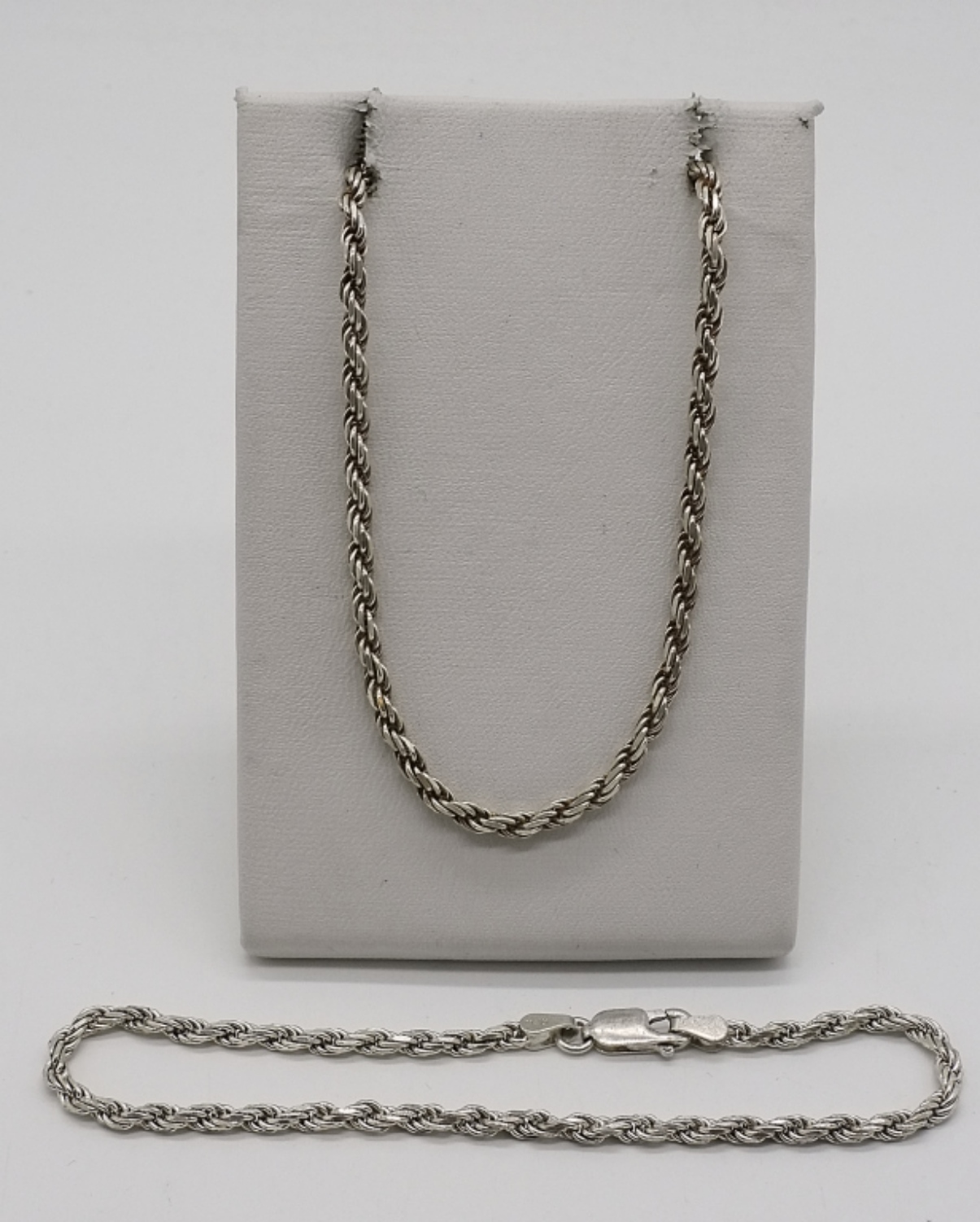 Matching Sterling Rope Chain & Bracelet Set