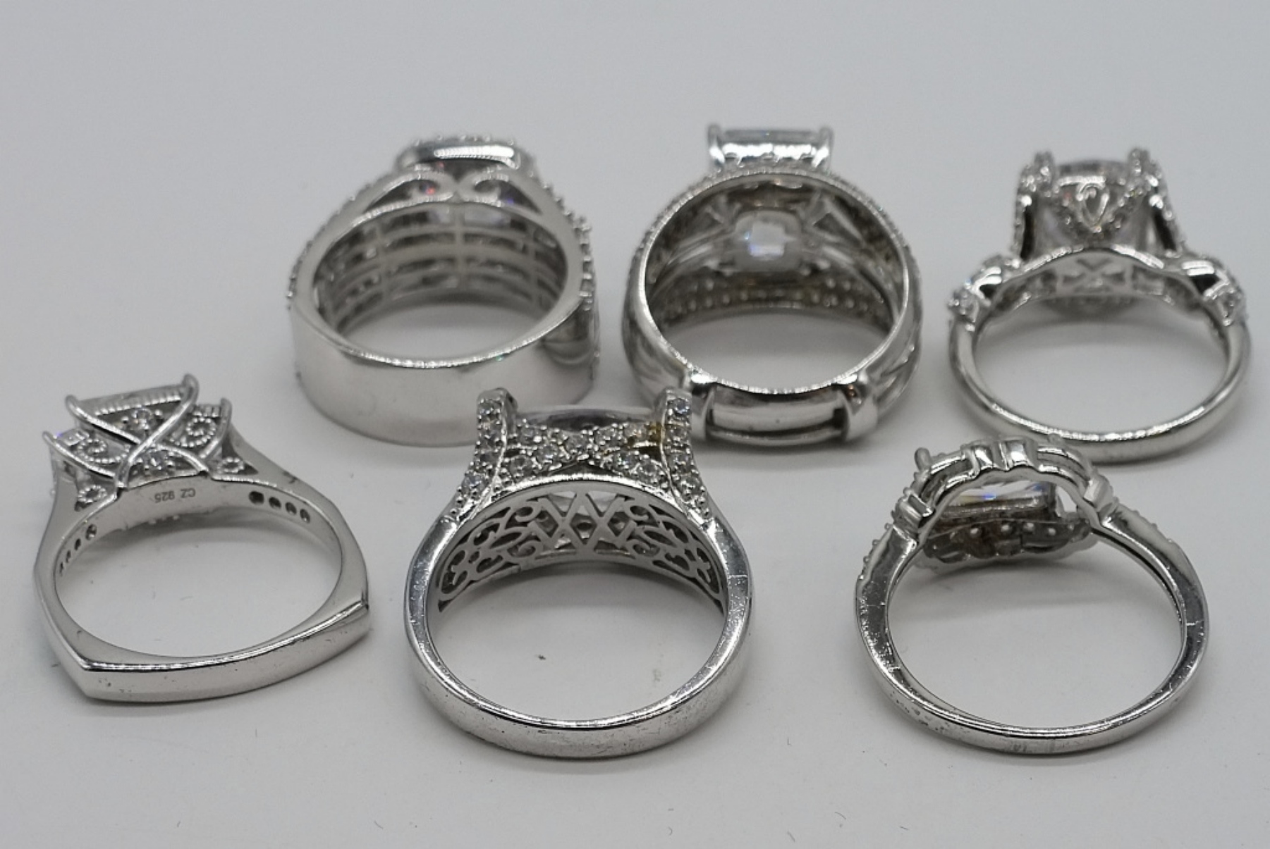 7 Sterling Bridal Style Rings