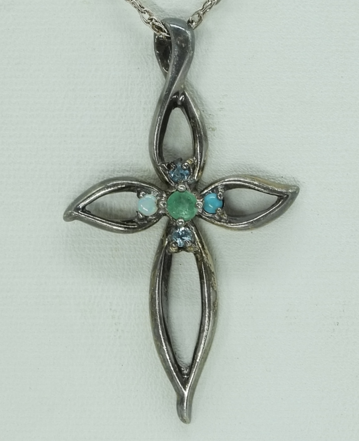 4 Sterling Cross Pendants & One Chain