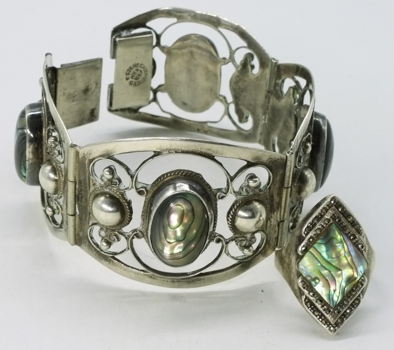 Abalone Gemstone 925 Bracelet & Ring