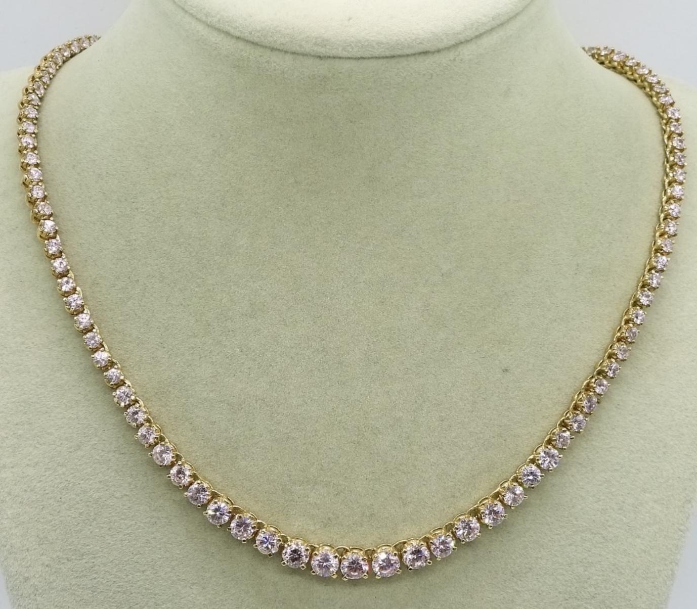 Sterling Gold Tone Pink CZ Necklace