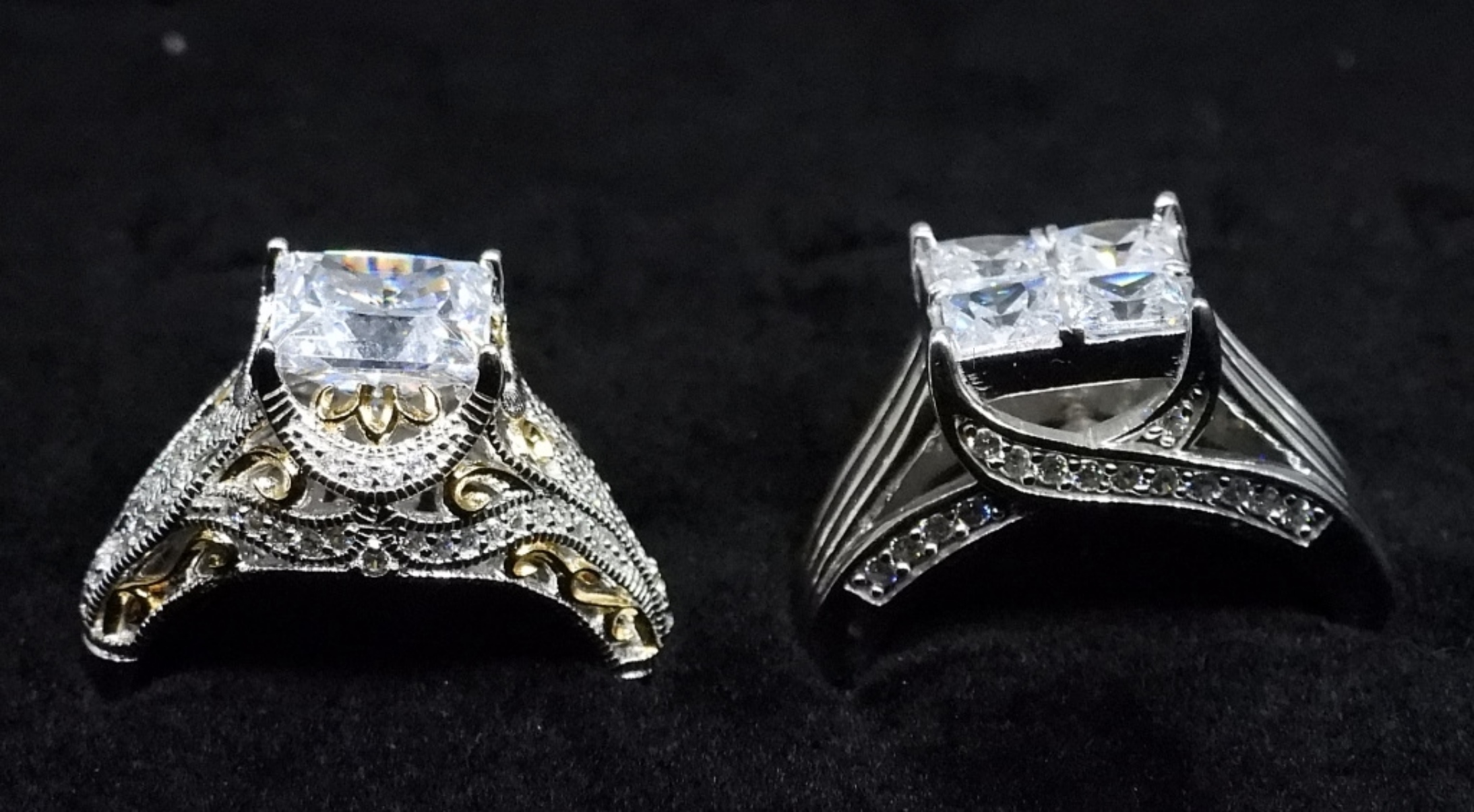 Four Sterling Bridal Style Rings