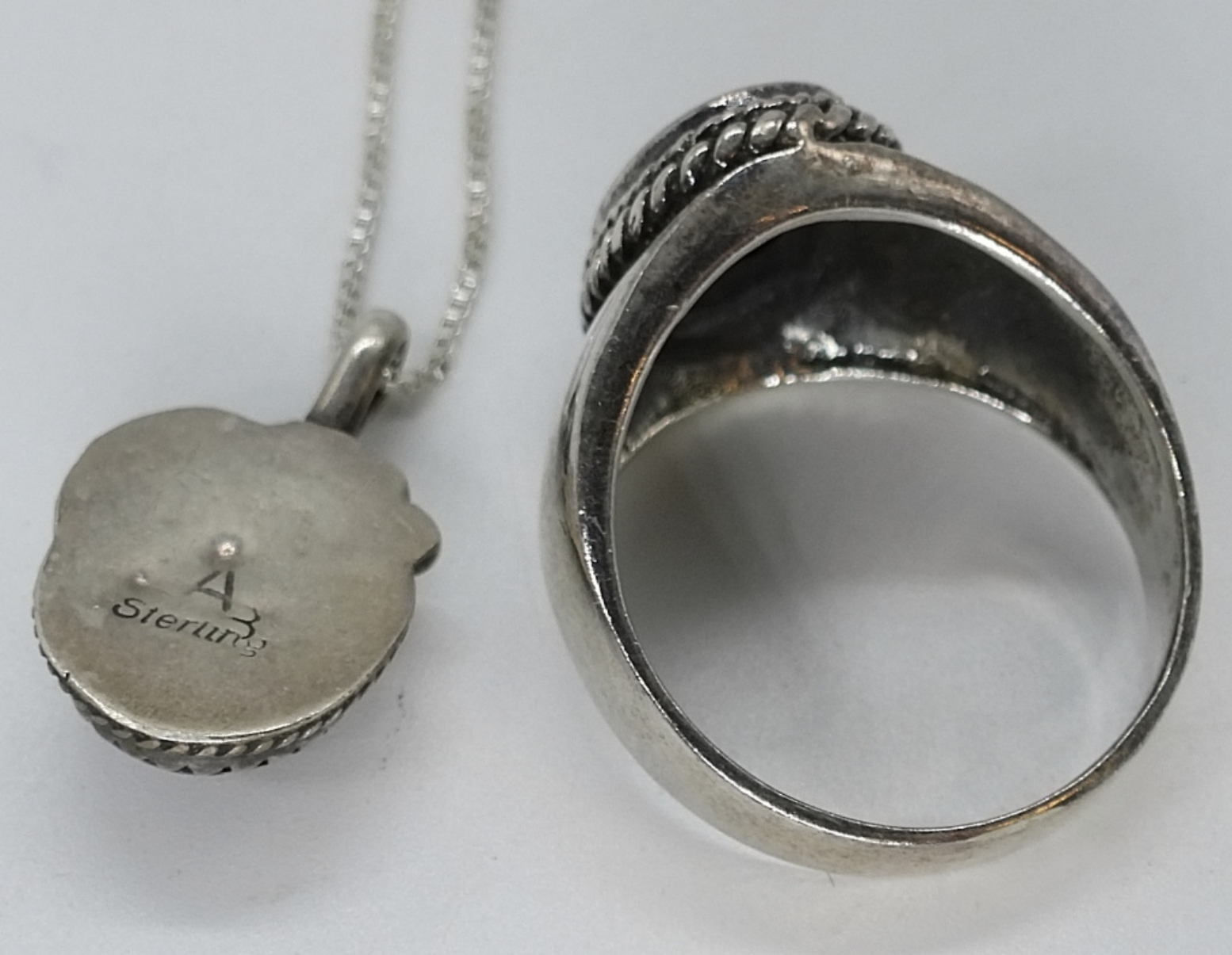 Sterling Black Onyx Necklace & Ring Set