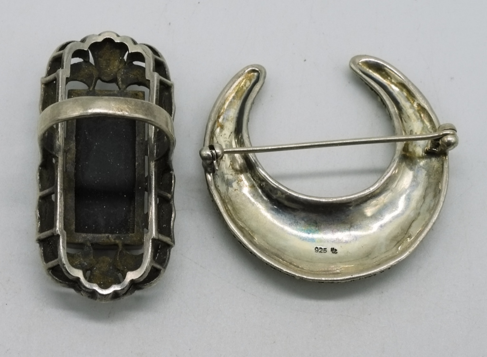 Vintage Marcasite 925 Ring & Brooch