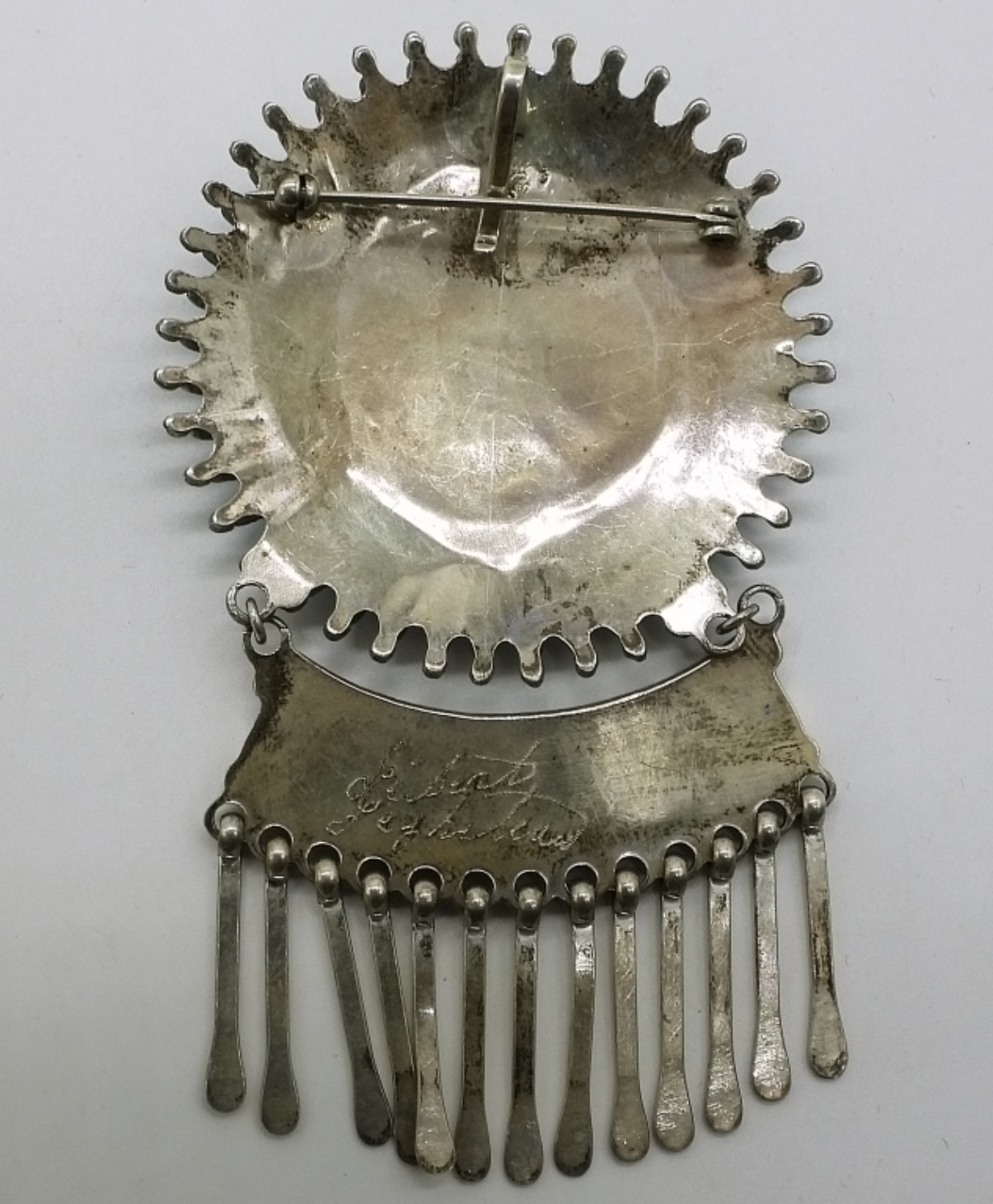 Turquoise Zuni-Style Fringe Brooch