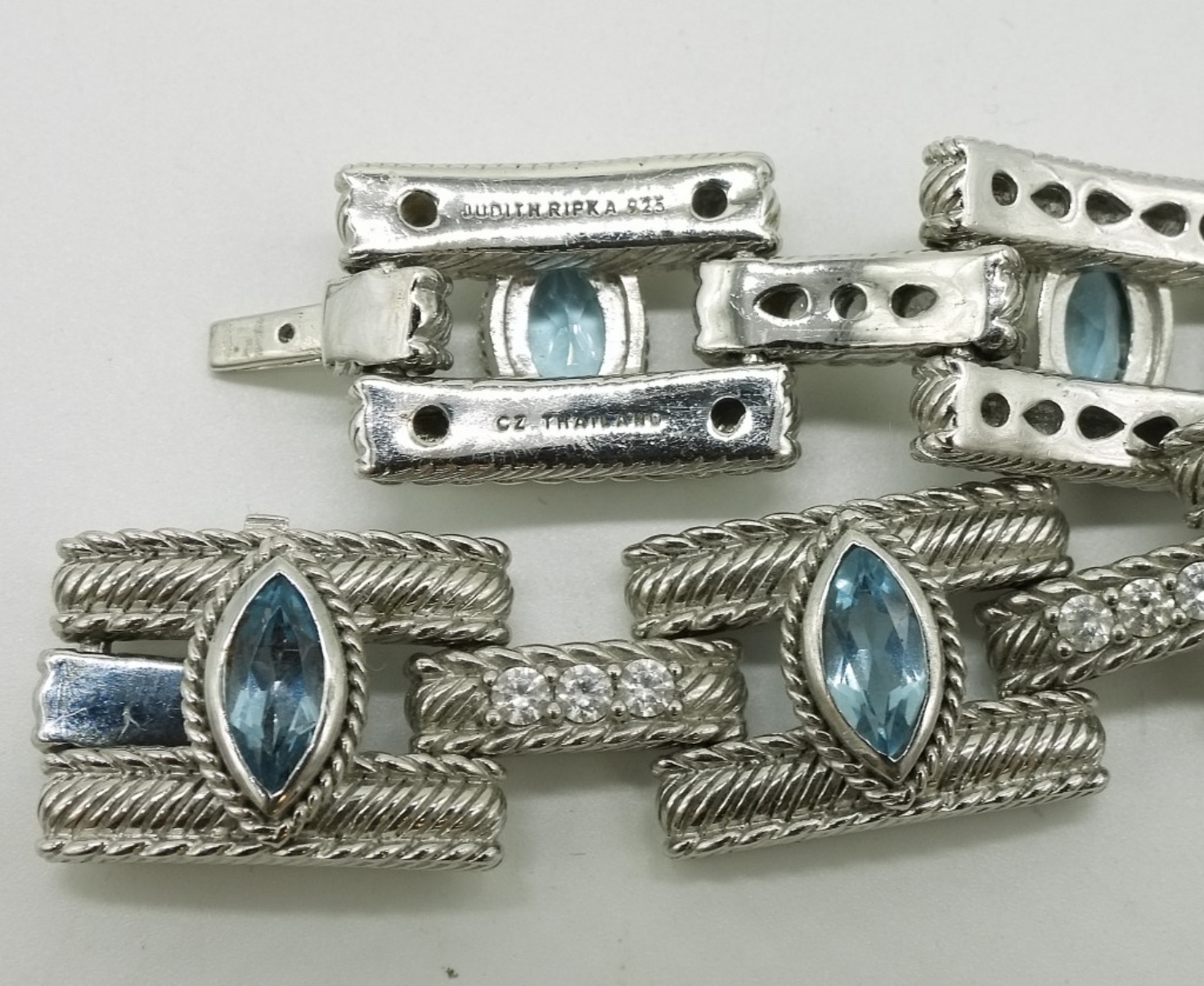 Judith Ripka Sterling Blue Topaz Bracelet & Ring