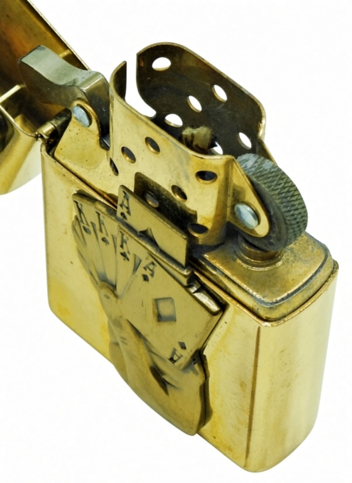 1997 Zippo Poker Hand High Polish Brass Lighter