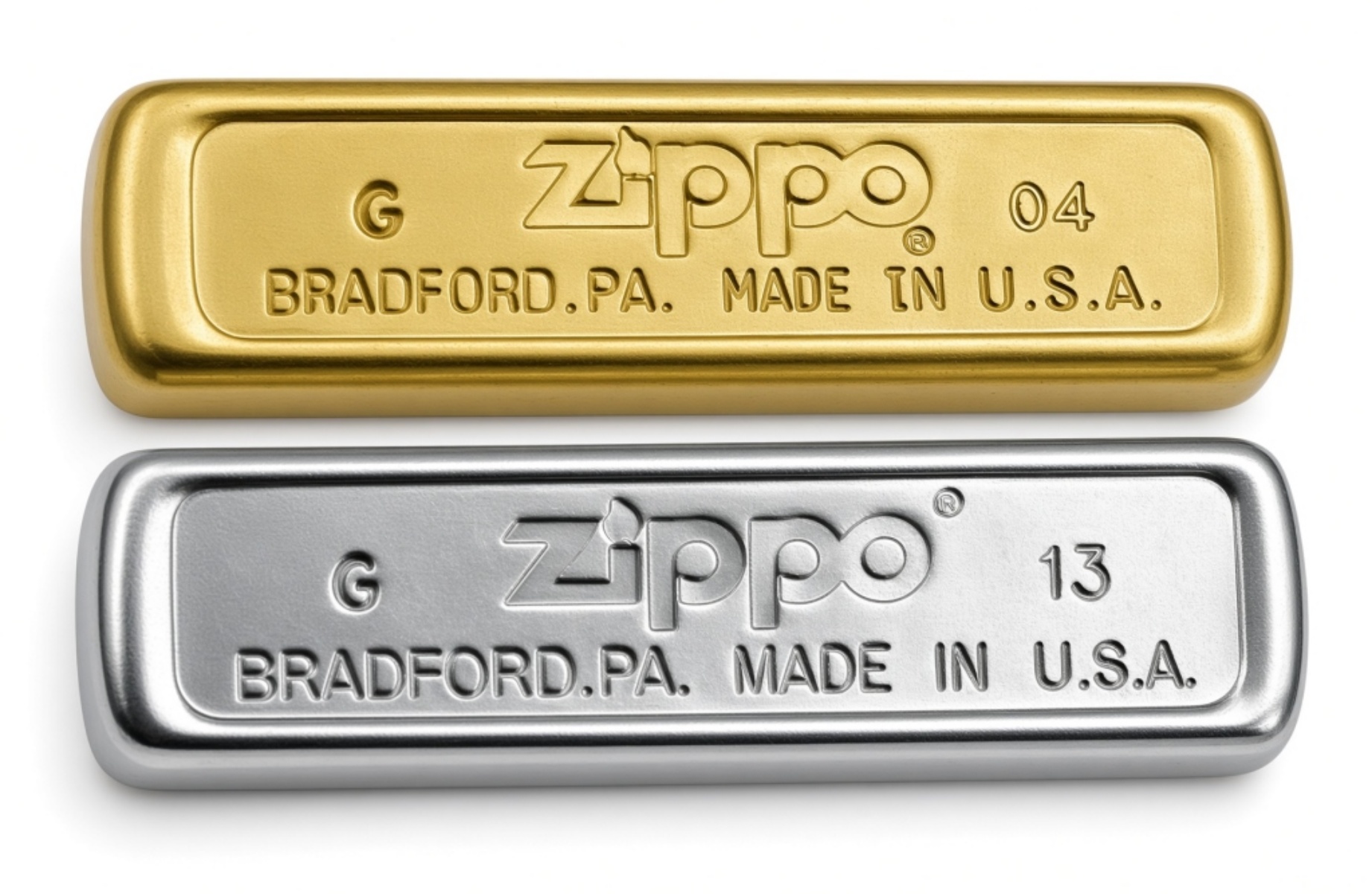 2004/2013 Zippo Pair - Eat Ride Sleep & Plain Chro