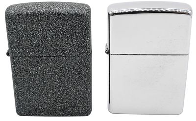 Zippo J21/A23 Chrome & Iron Stone Sealed Pair. Matching pair of 2021 and 2023 Zippos, both 