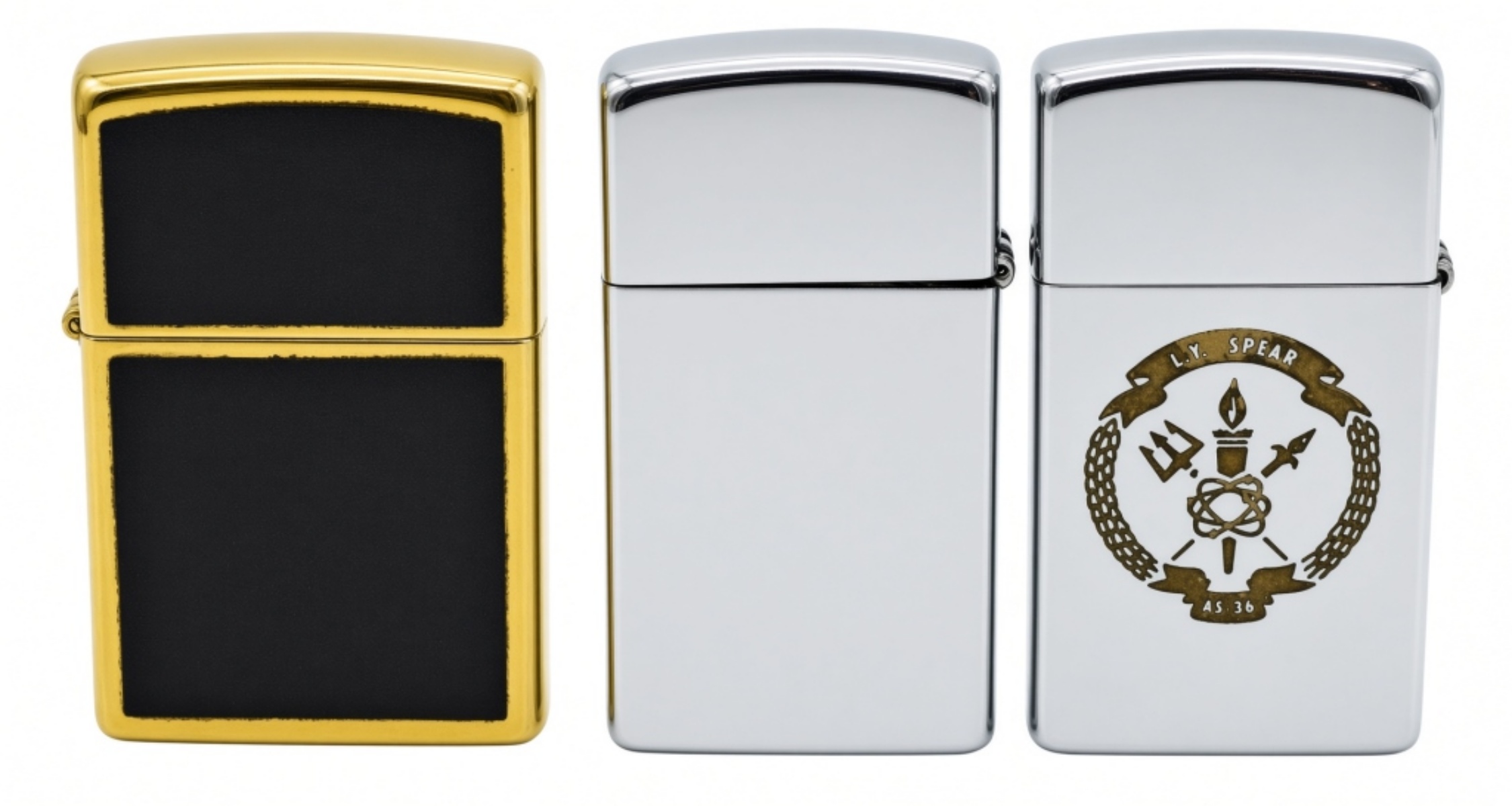 Military Naval Zippo Vintage Lighters (3)