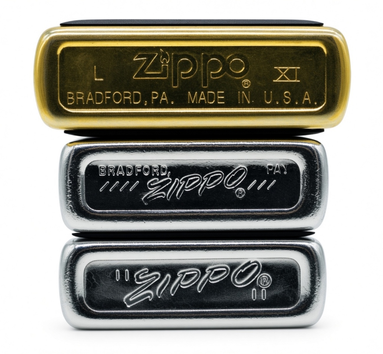Military Naval Zippo Vintage Lighters (3)