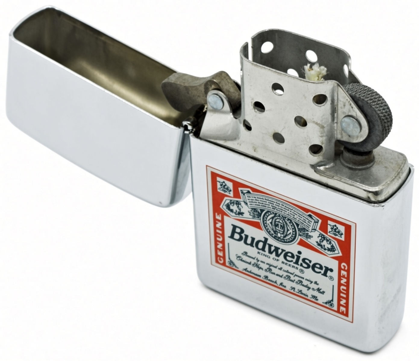Budweiser Zippo Advertising Lighter, Chrome